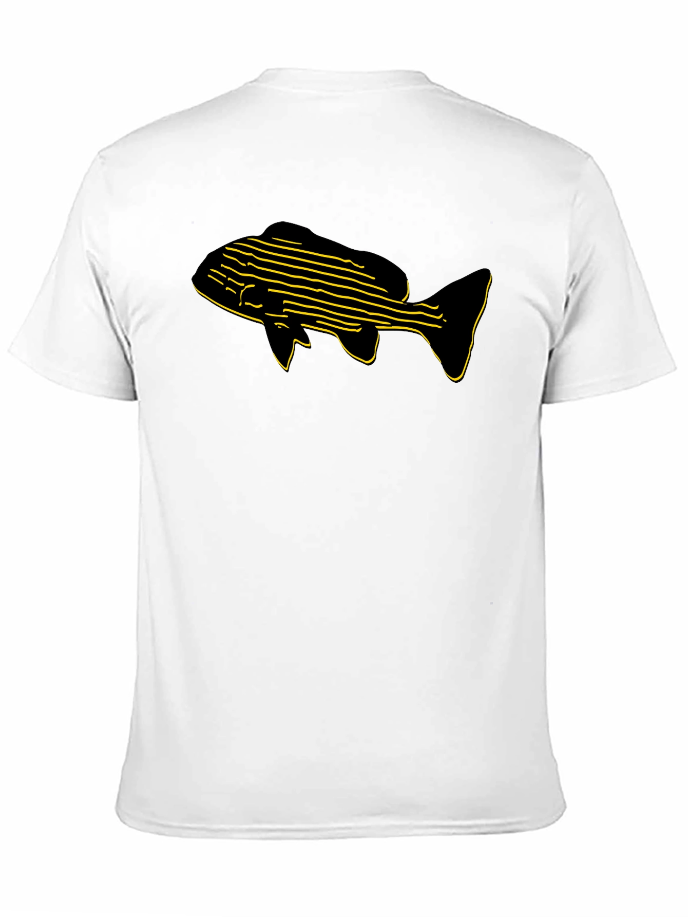 Black T-Shirt with Fish Graphic
