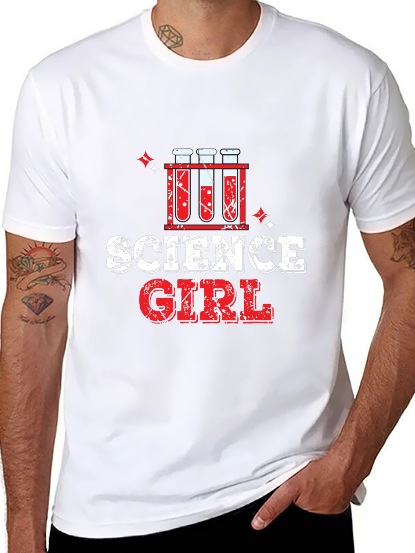 Science Girl T-Shirt - Black Cotton Blend