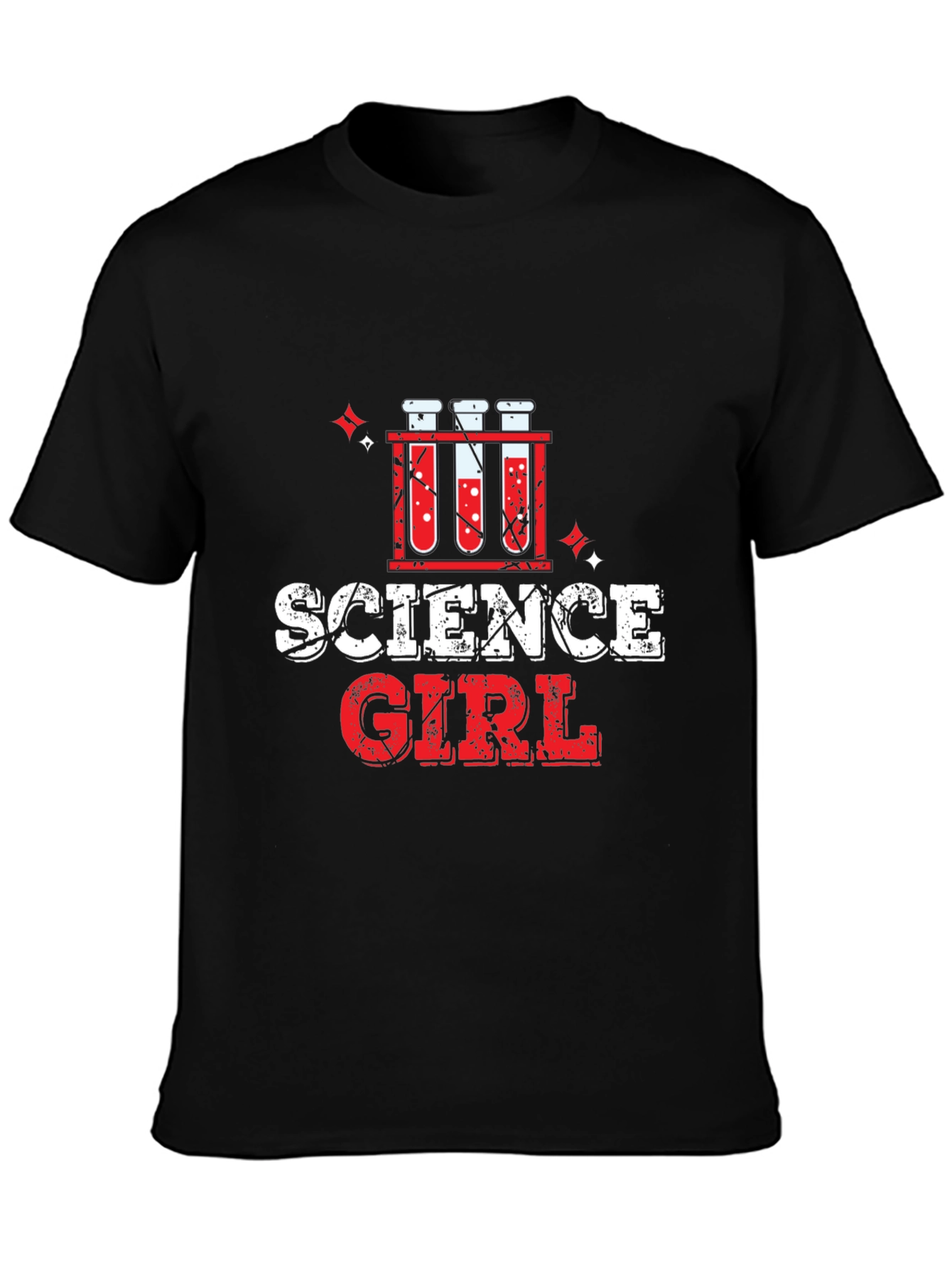 Science Girl T-Shirt - Black Cotton Blend