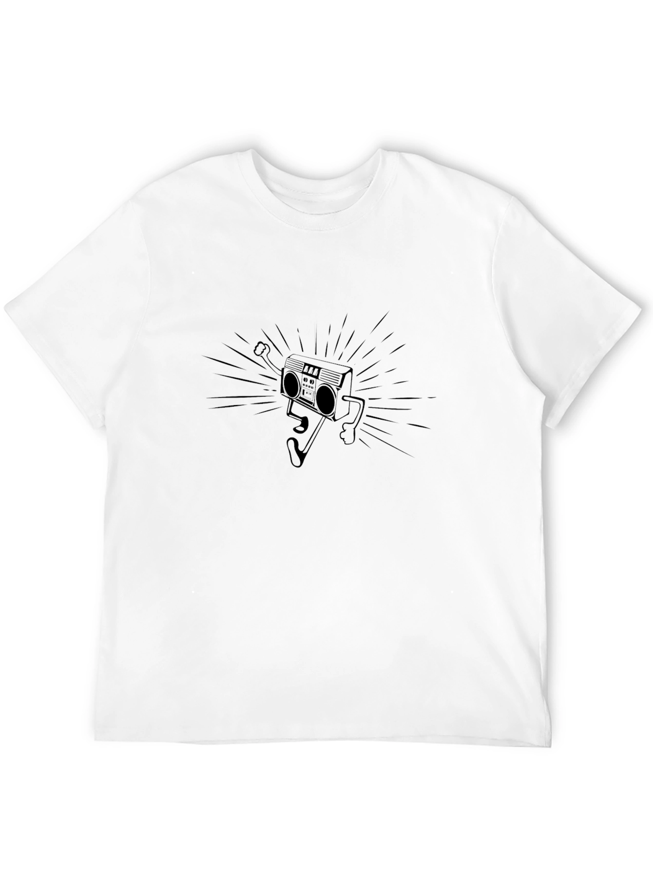 Retro Boombox Graphic Black T-Shirt