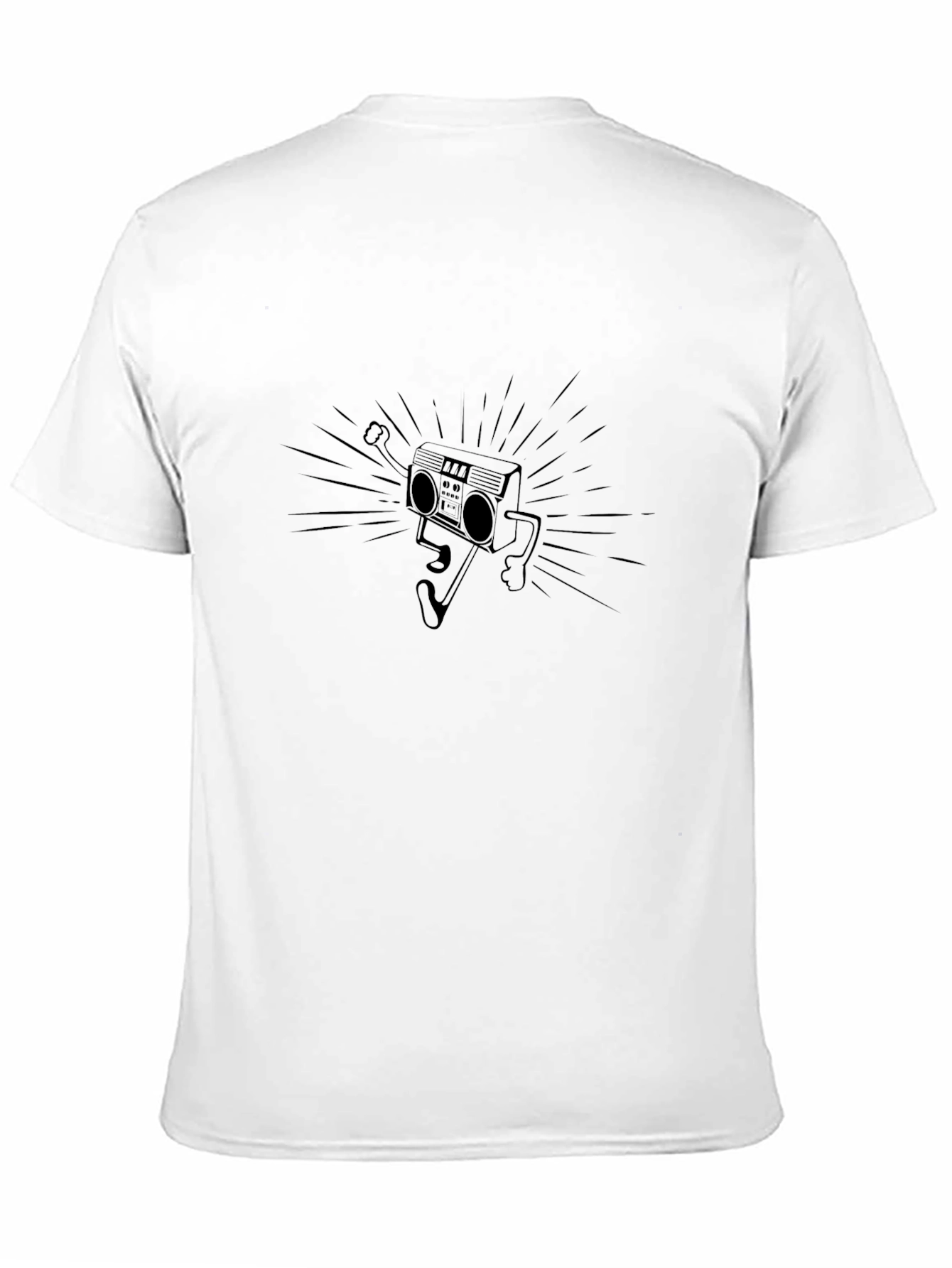Retro Boombox Graphic Black T-Shirt