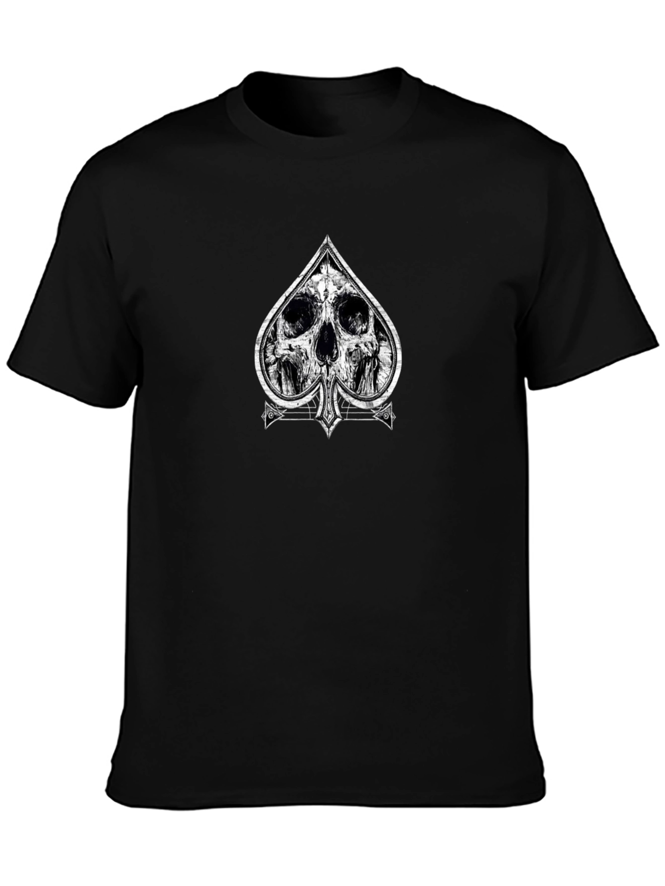 Skull Spade Graphic Tee - Unique Design
