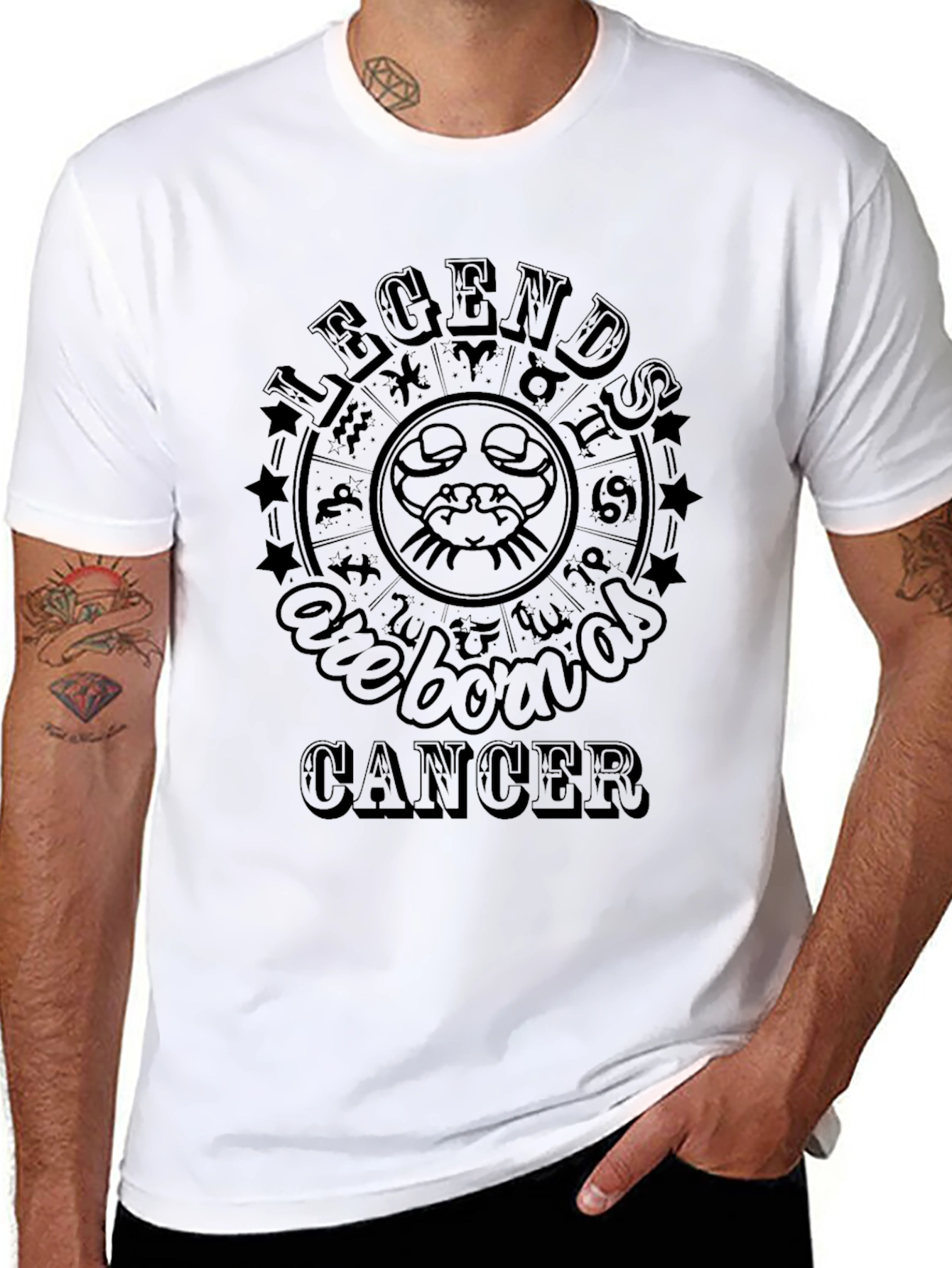 Legends Are Born In Cancer Zodiac Graphic Tee