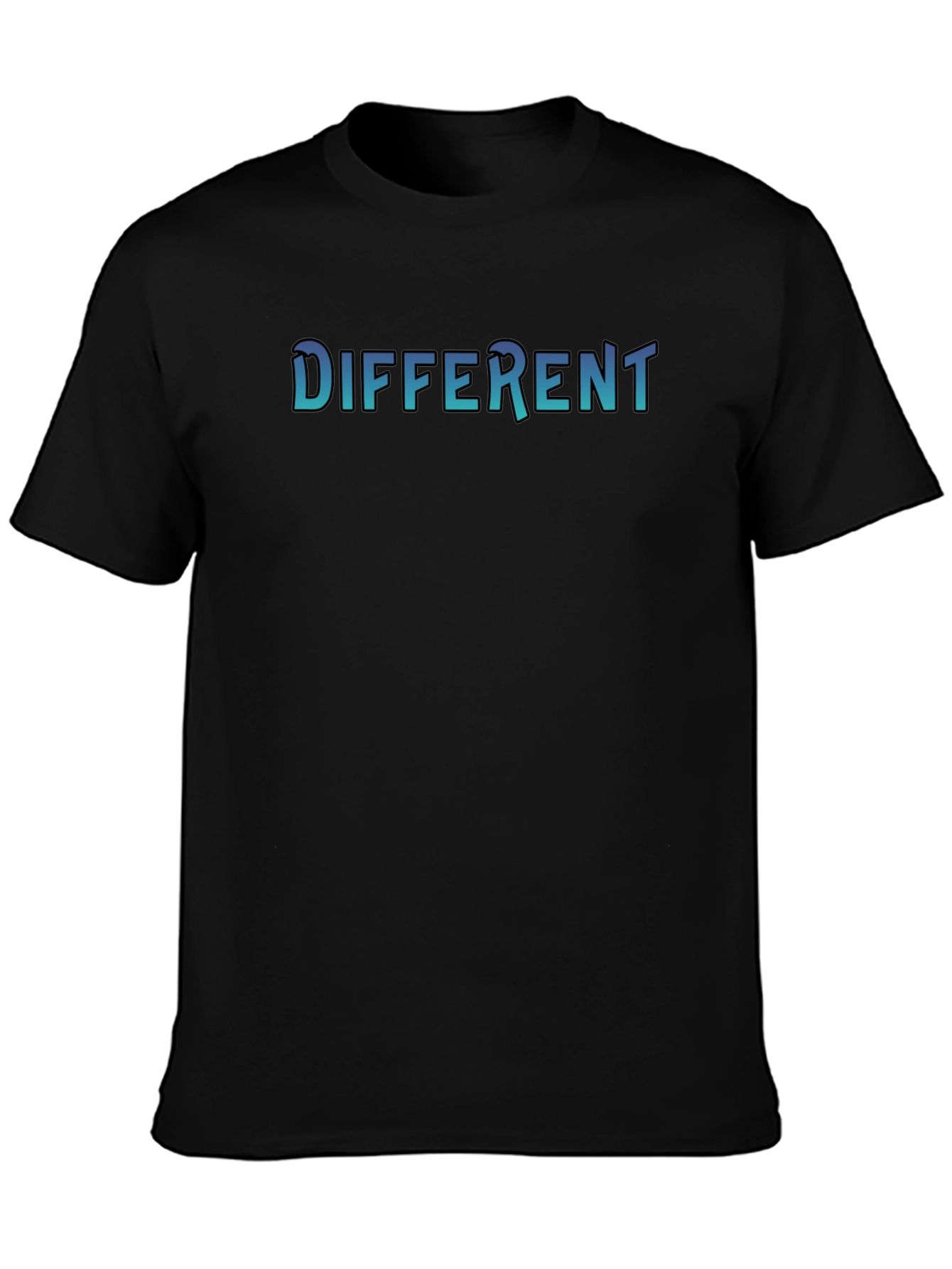 Different Graphic Print Black T-Shirt