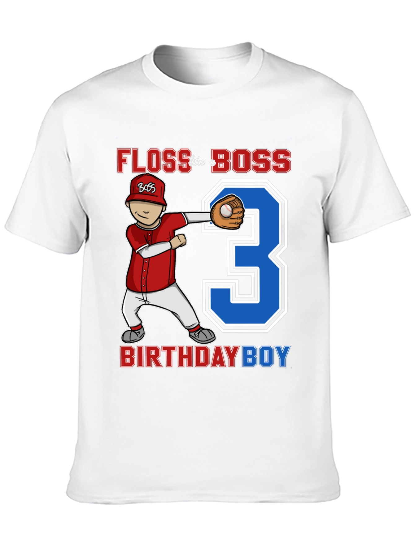 Floss Like a Boss Birthday Boy Baseball T-Shirt