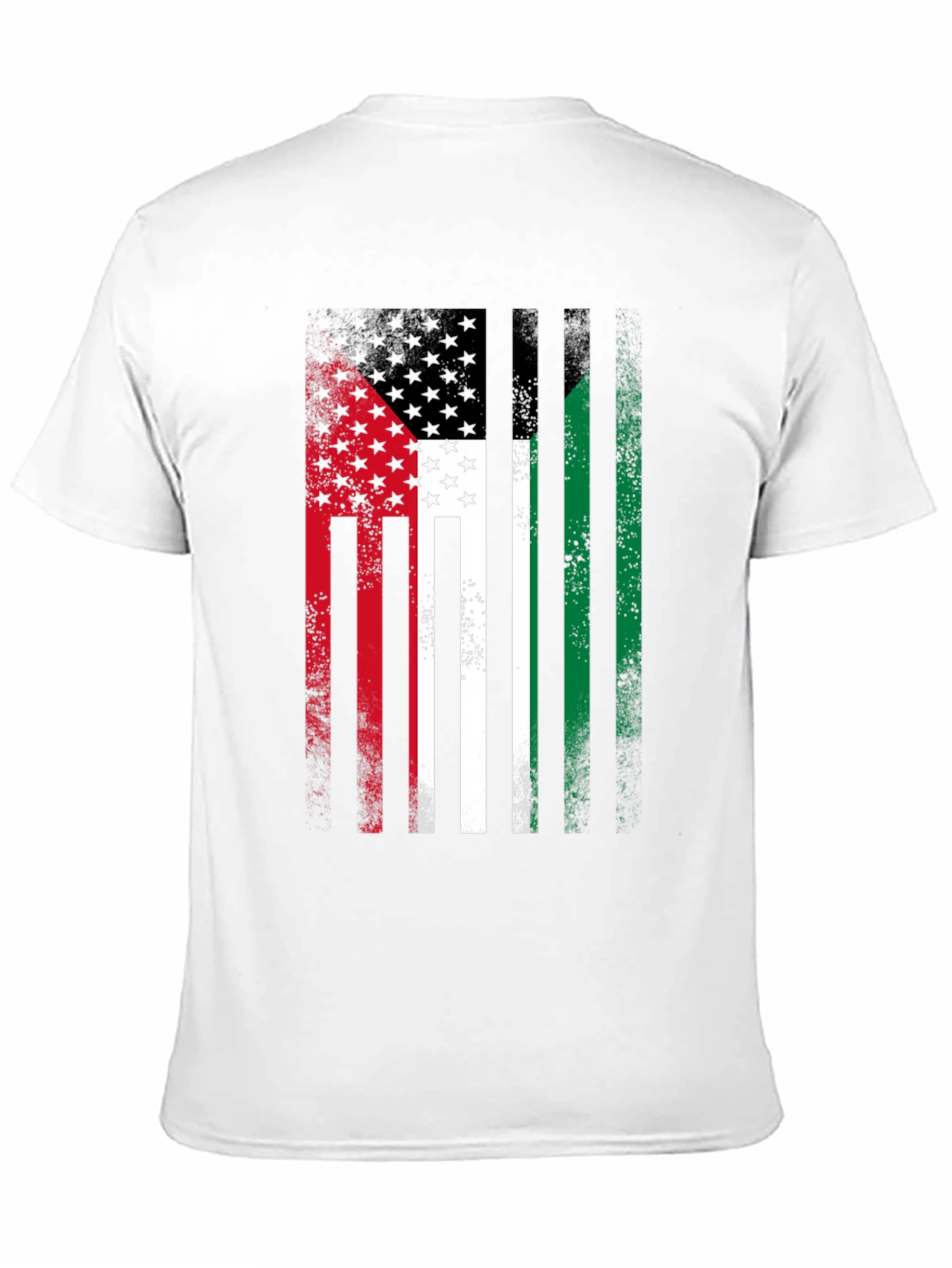 USA & Palestine Flag Faded T-Shirt