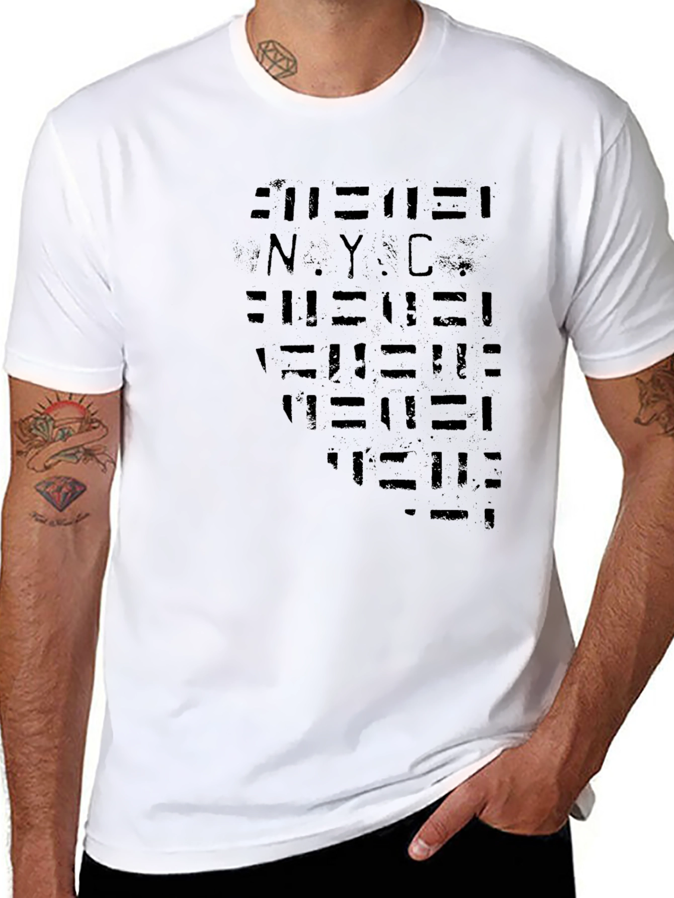 NYC Subway Inspired Graphic Tee - Black