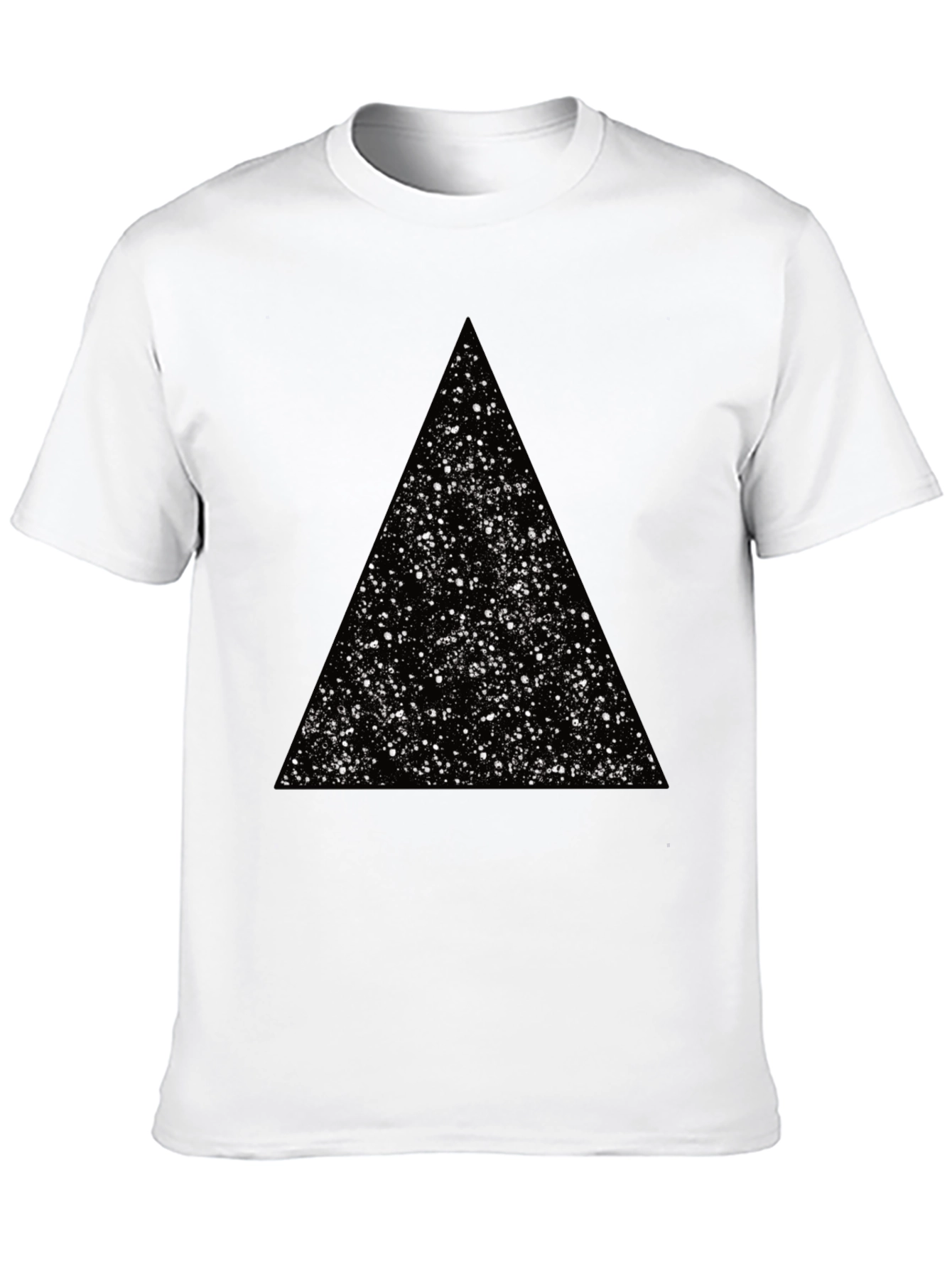 Cosmic Triangle Black Tee - Modern Graphic T-Shirt