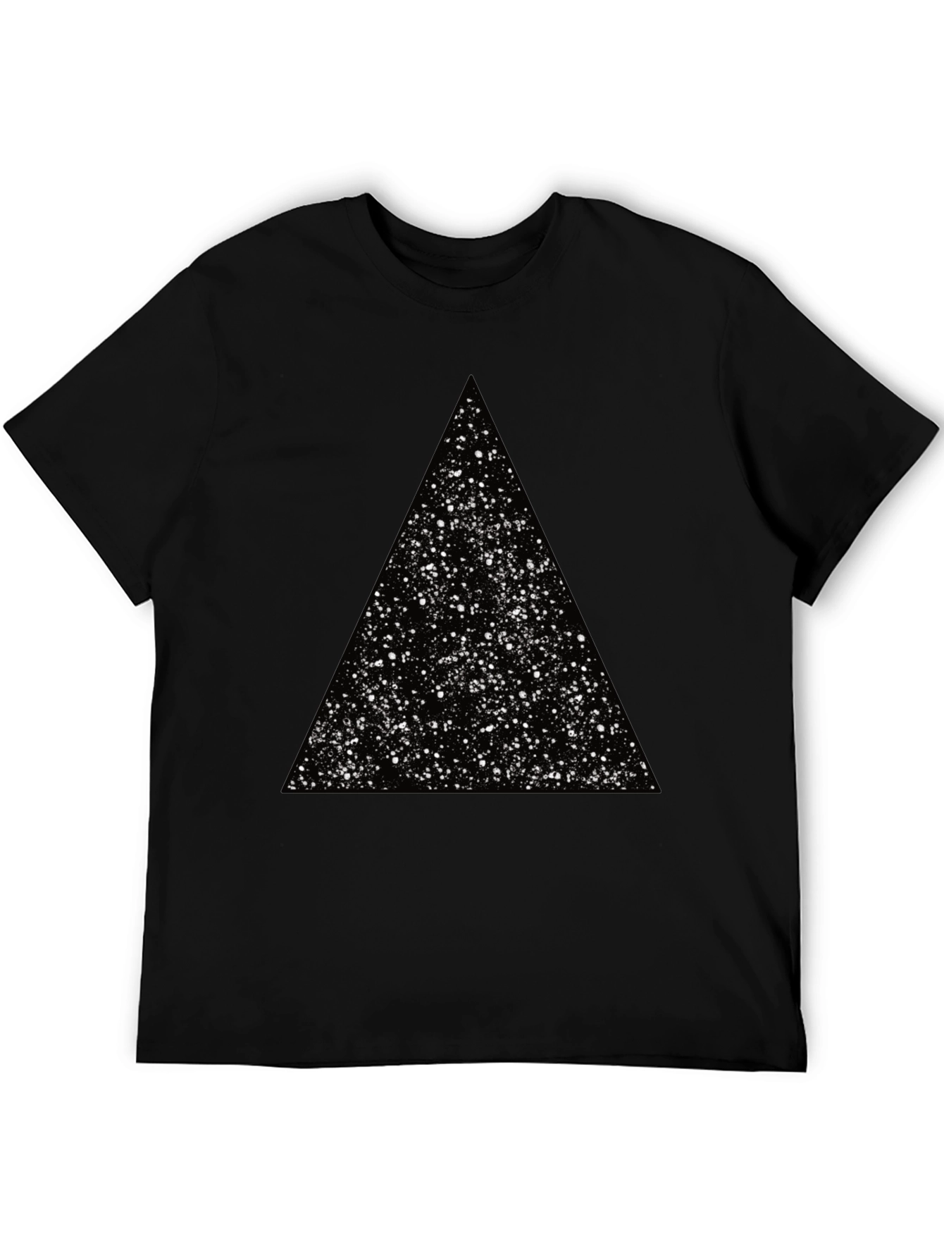 Cosmic Triangle Black Tee - Modern Graphic T-Shirt