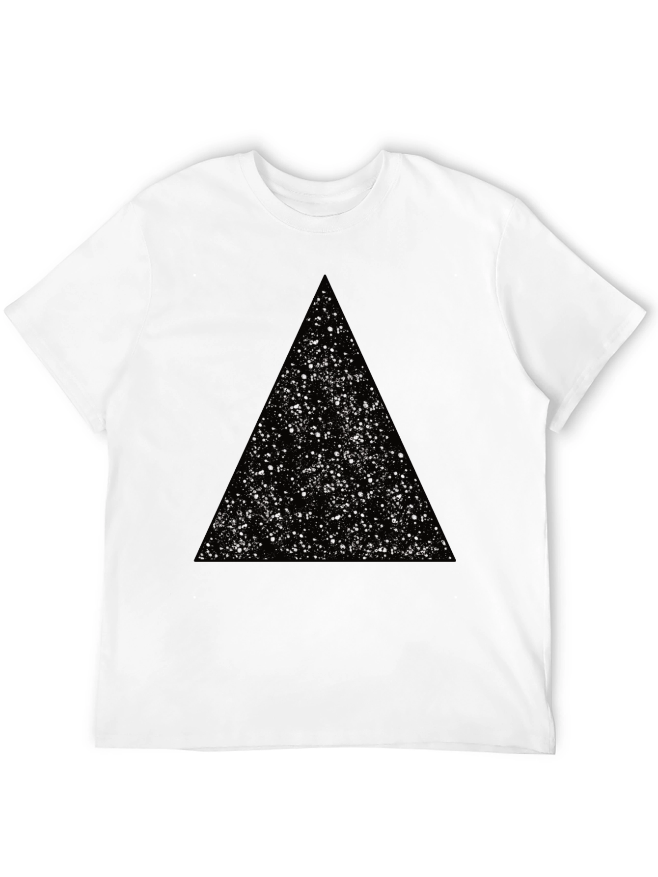 Cosmic Triangle Black Tee - Modern Graphic T-Shirt