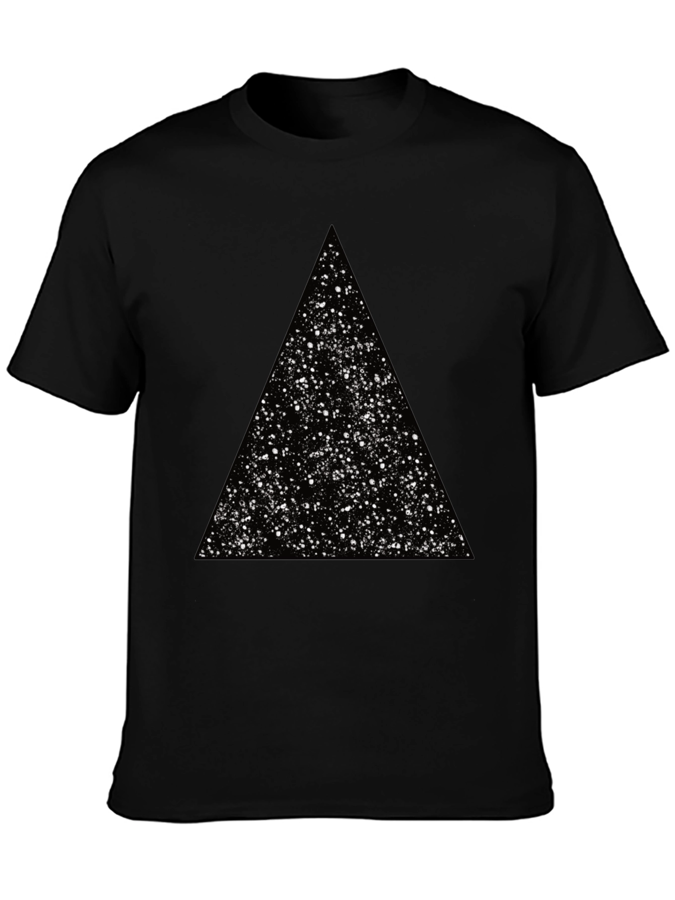 Cosmic Triangle Black Tee - Modern Graphic T-Shirt