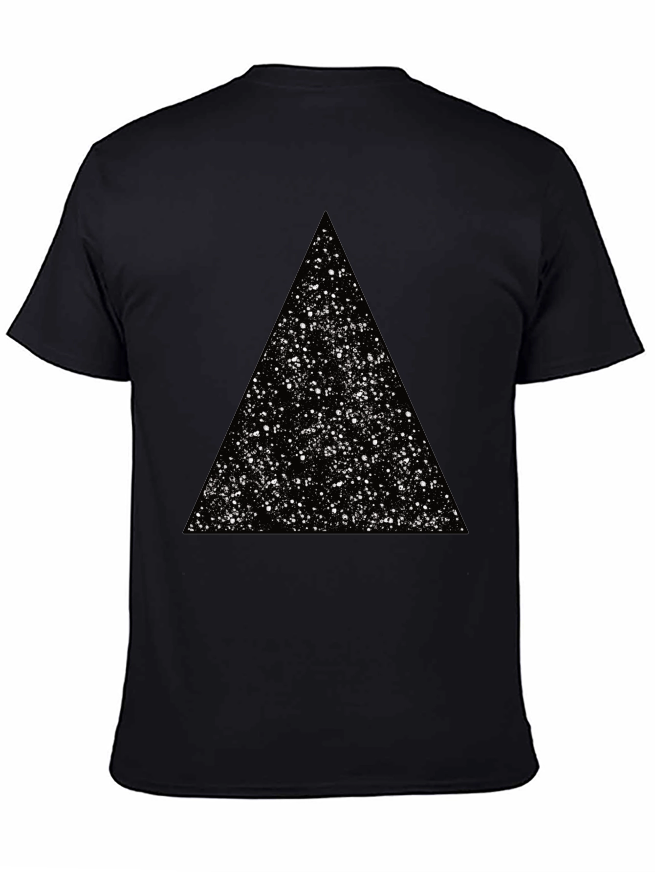 Cosmic Triangle Black Tee - Modern Graphic T-Shirt