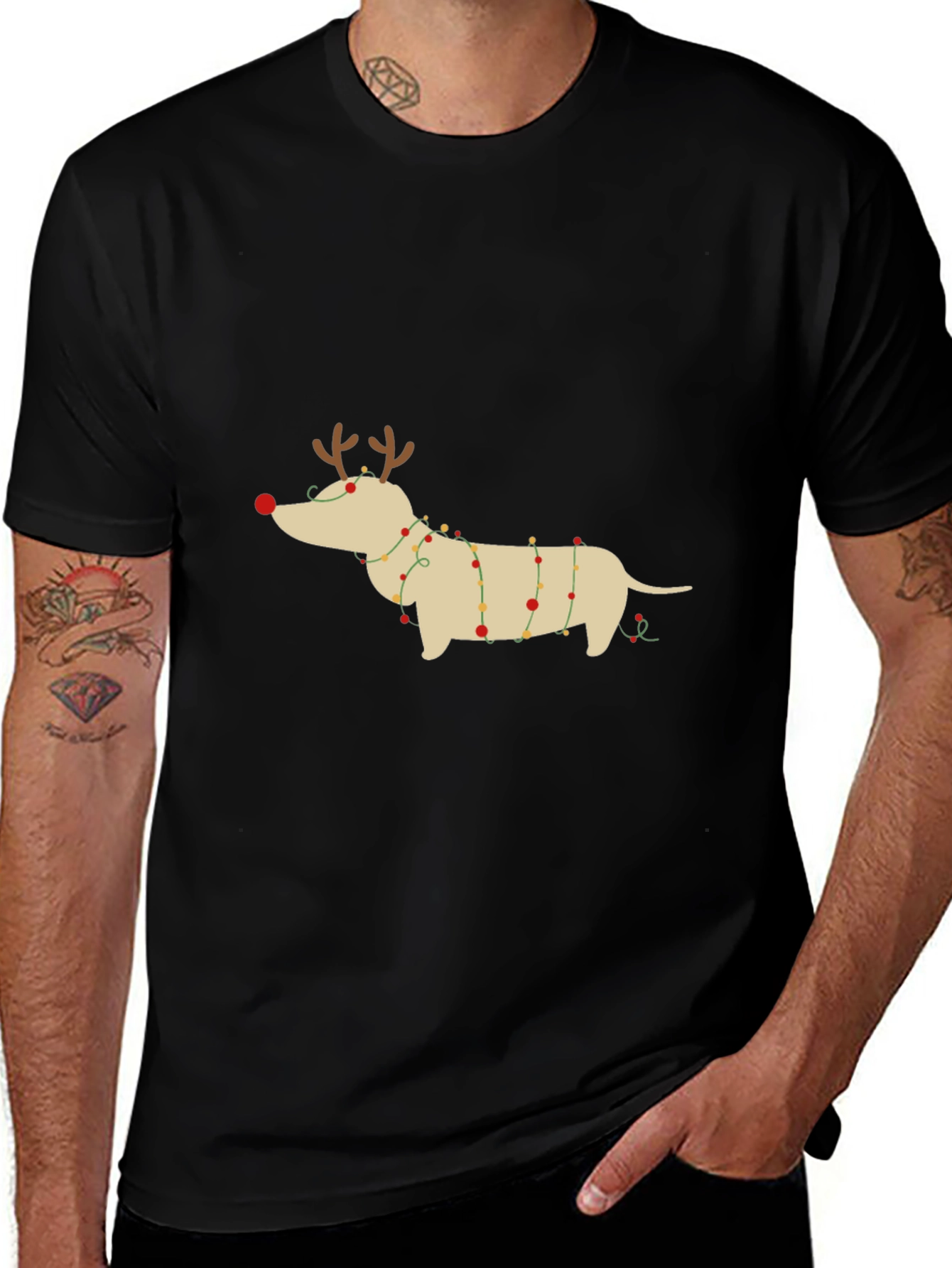 Holiday Dachshund T-Shirt - Festive Dog Design
