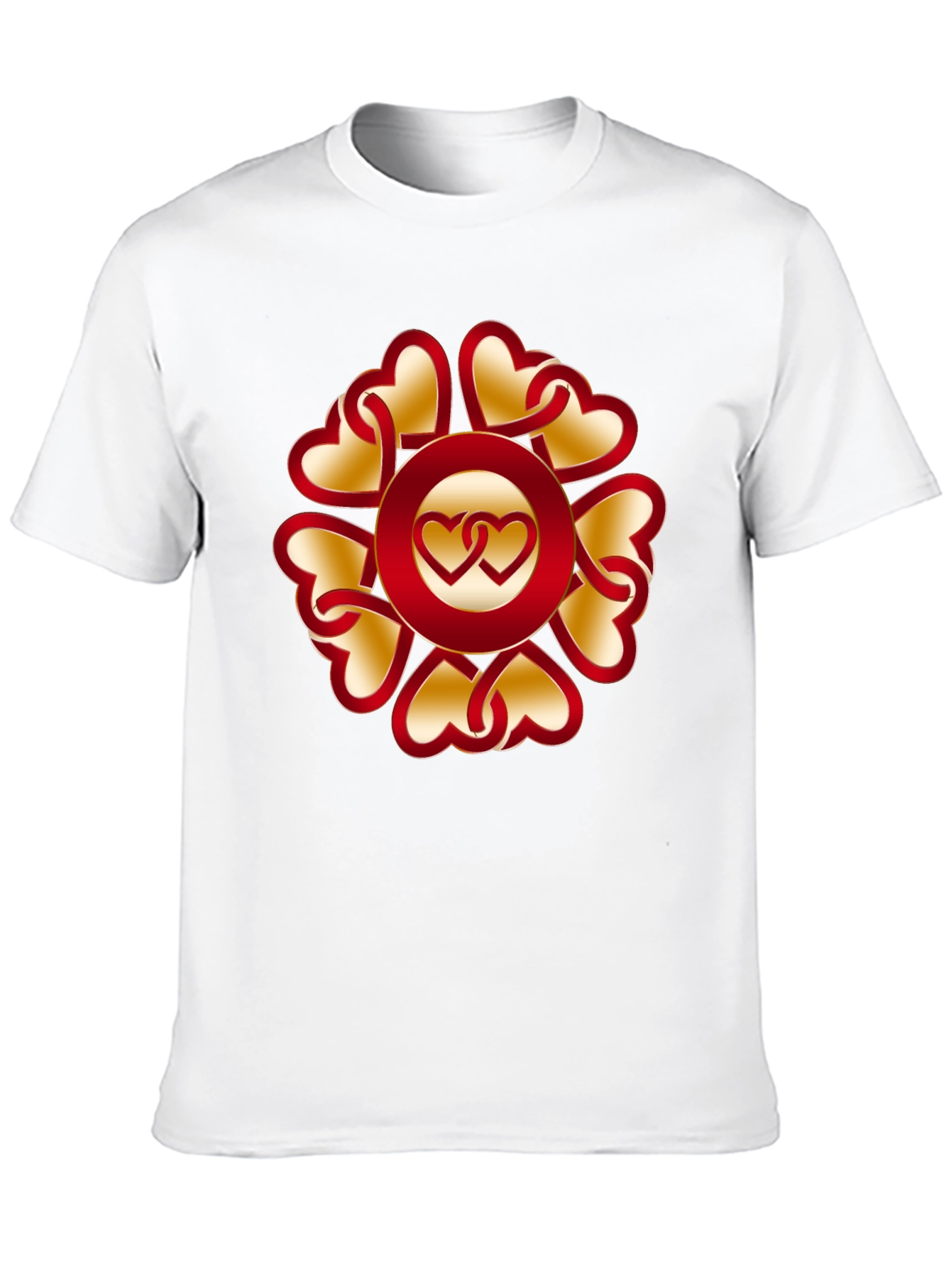 Heart Pattern Black T-Shirt