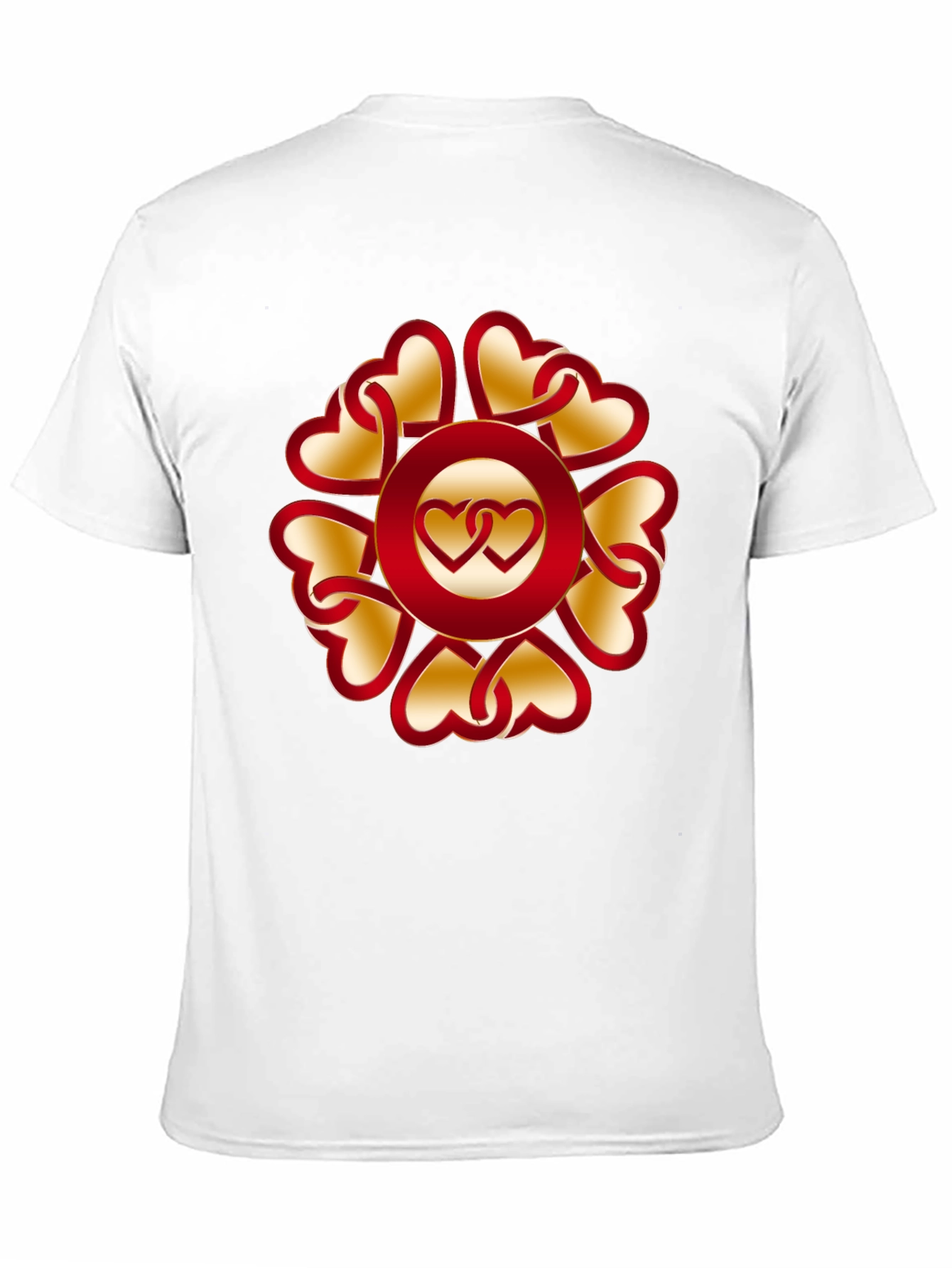 Heart Pattern Black T-Shirt