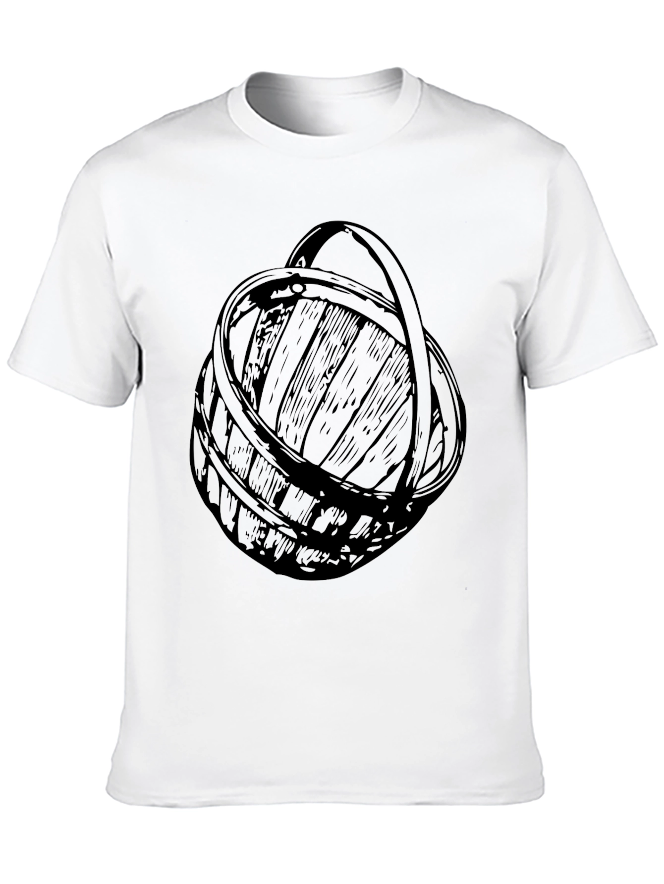 Rustic Basket Graphic Tee - Black Cotton Blend
