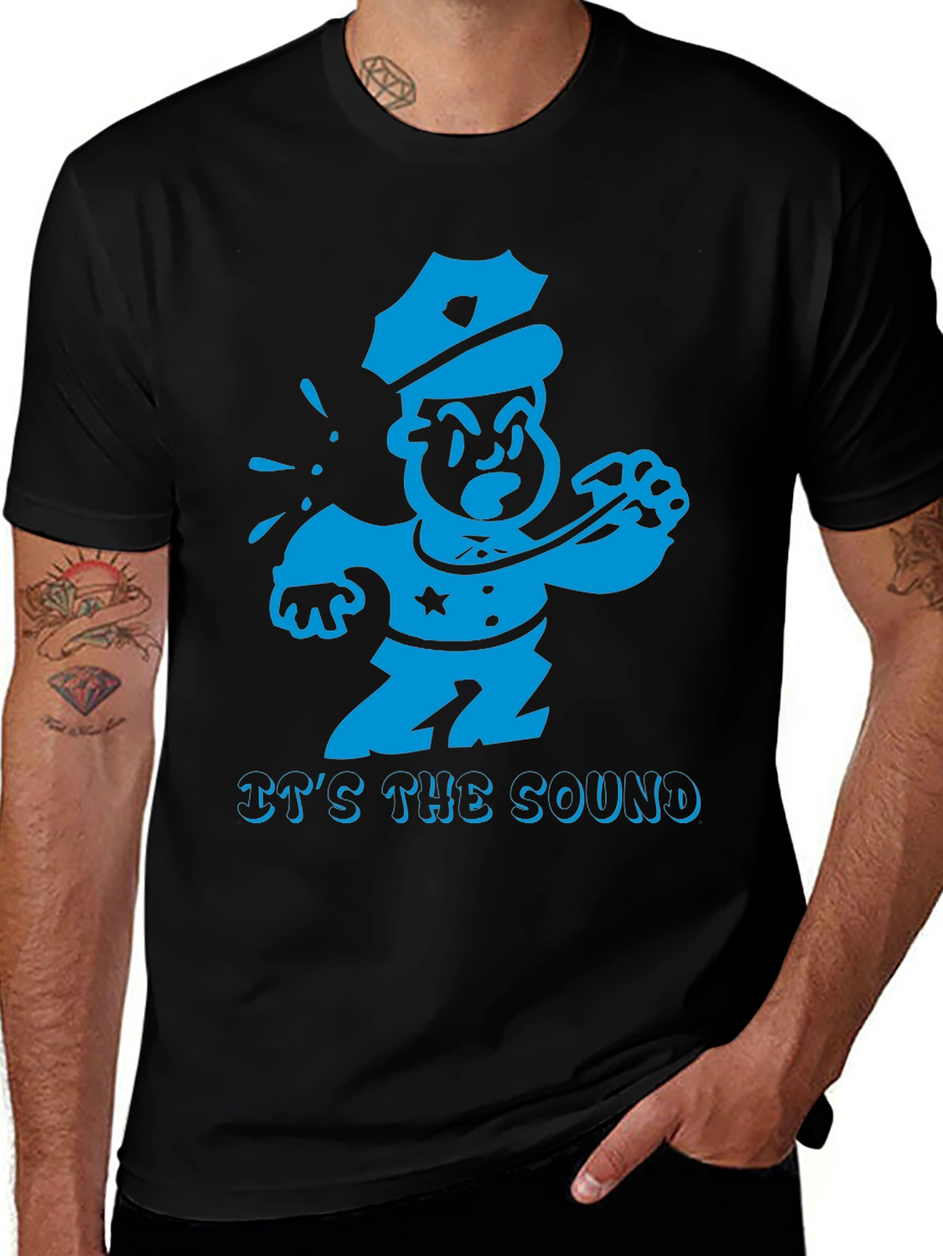 Cartoon Cop T-Shirt - Its the Sound