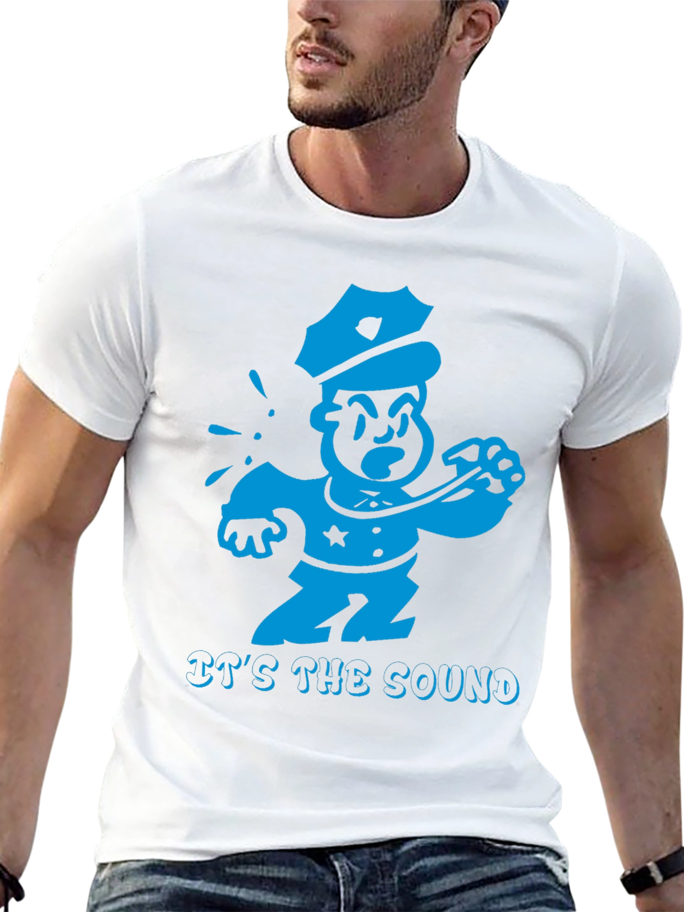 Cartoon Cop T-Shirt - Its the Sound