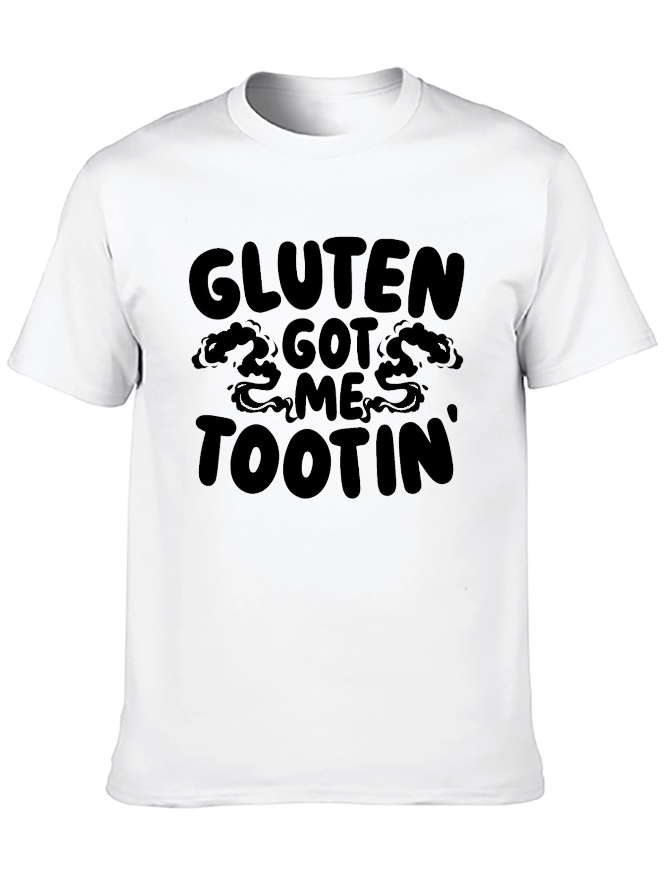 Gluten Got Me Tootin Black Graphic T-Shirt