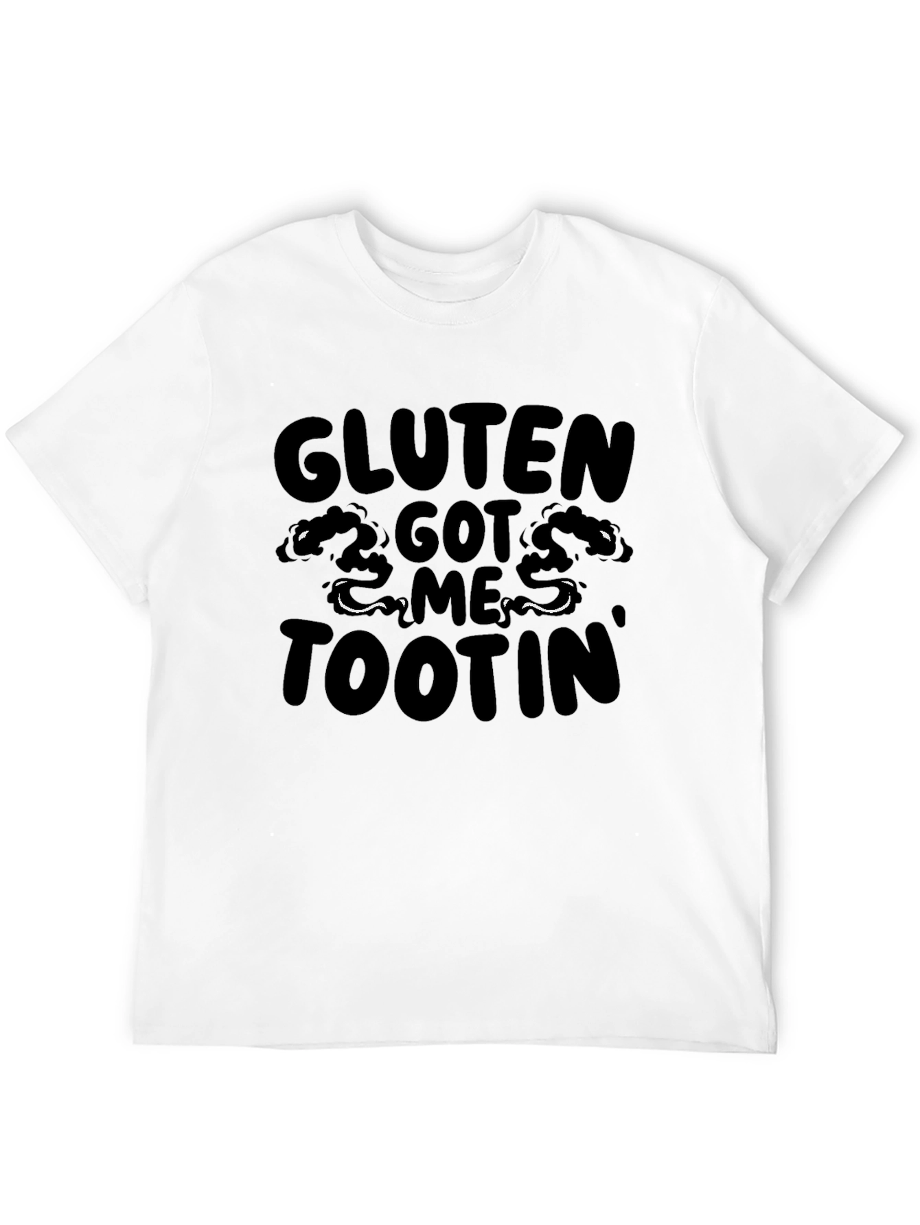 Gluten Got Me Tootin Black Graphic T-Shirt