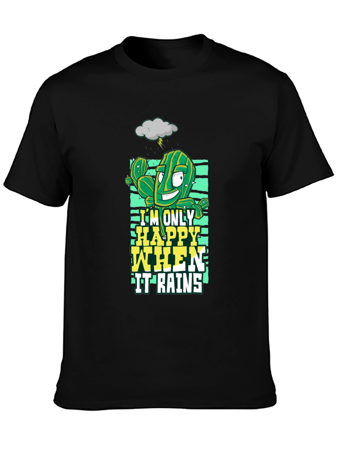 Happy When It Rains Cactus Graphic T-Shirt