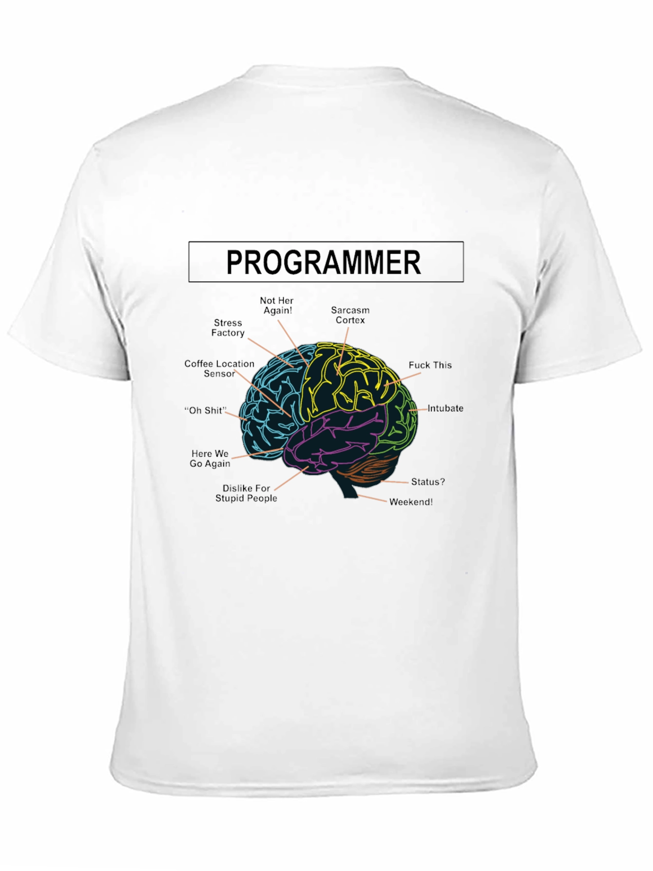 Programmer Brain Anatomy Graphic Tee - Black