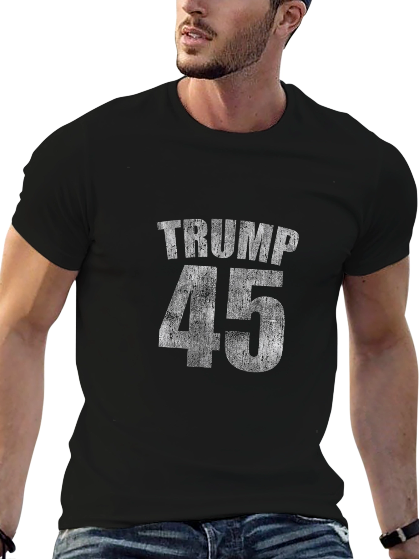 Trump 45 Distressed Print Tee