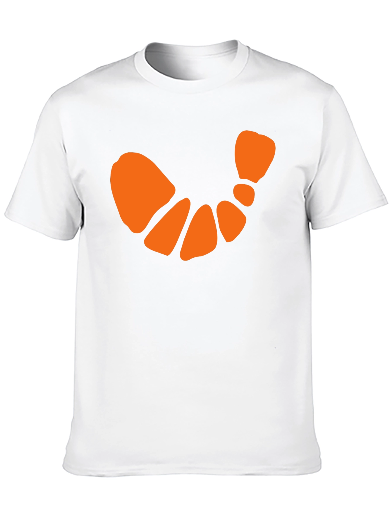 Black T-Shirt with Orange Crescent Design