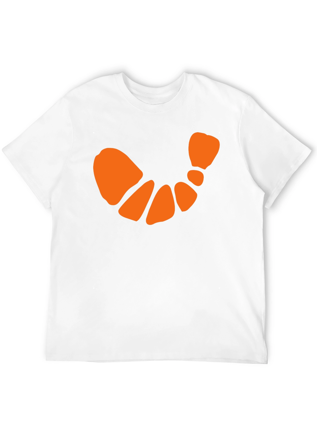 Black T-Shirt with Orange Crescent Design