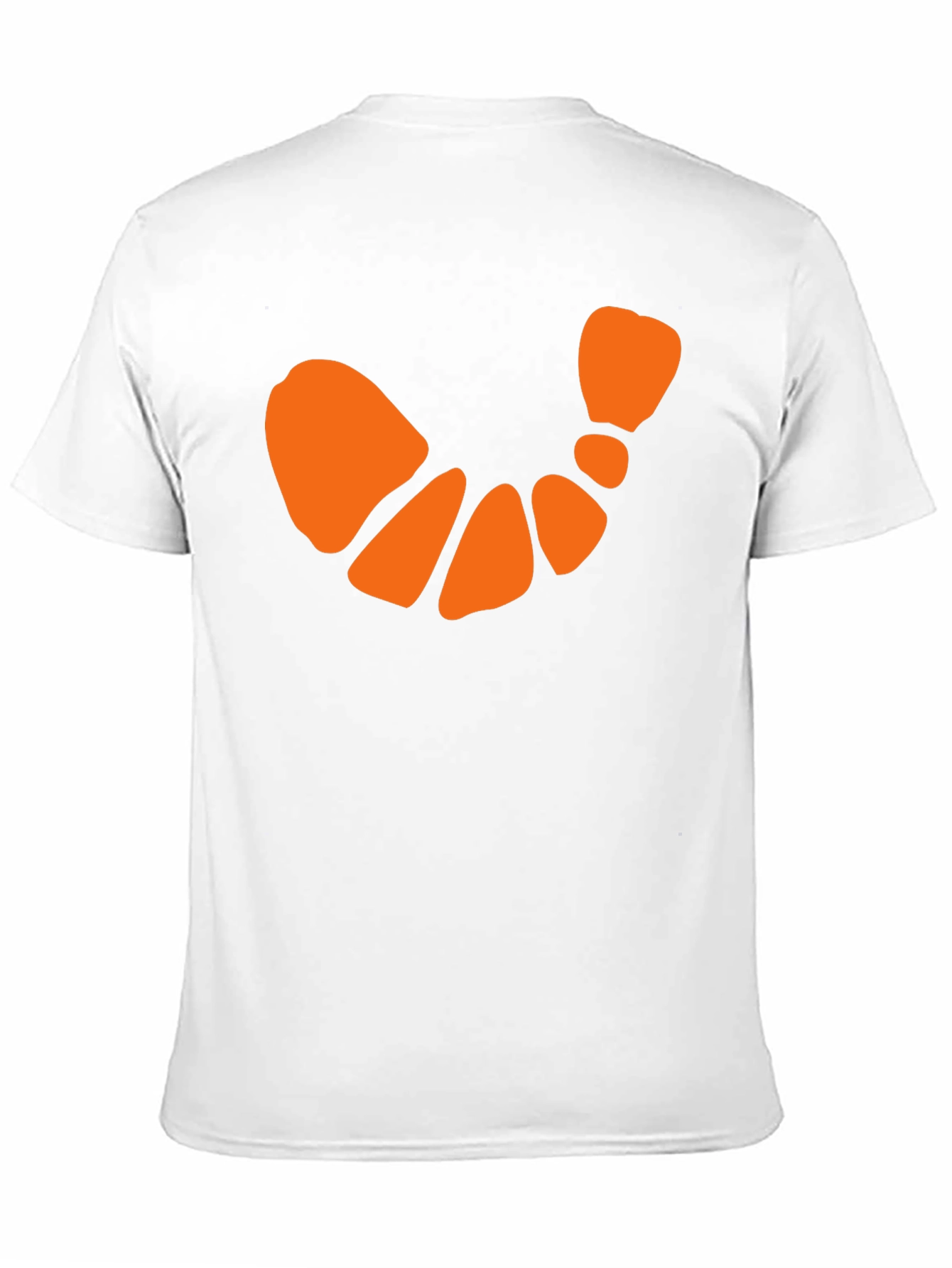 Black T-Shirt with Orange Crescent Design