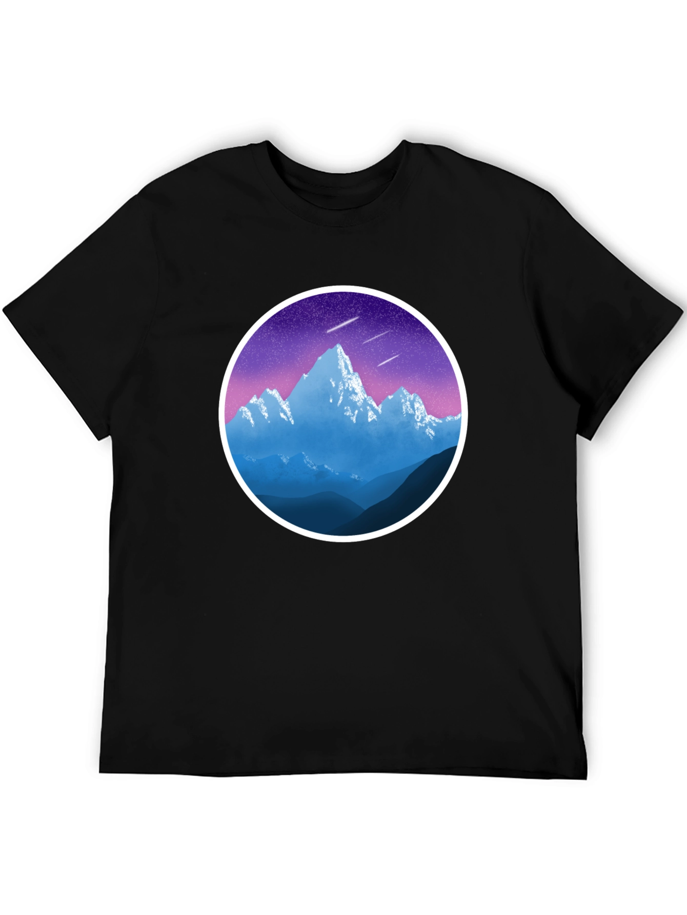 Mountain Peak Graphic Black T-Shirt