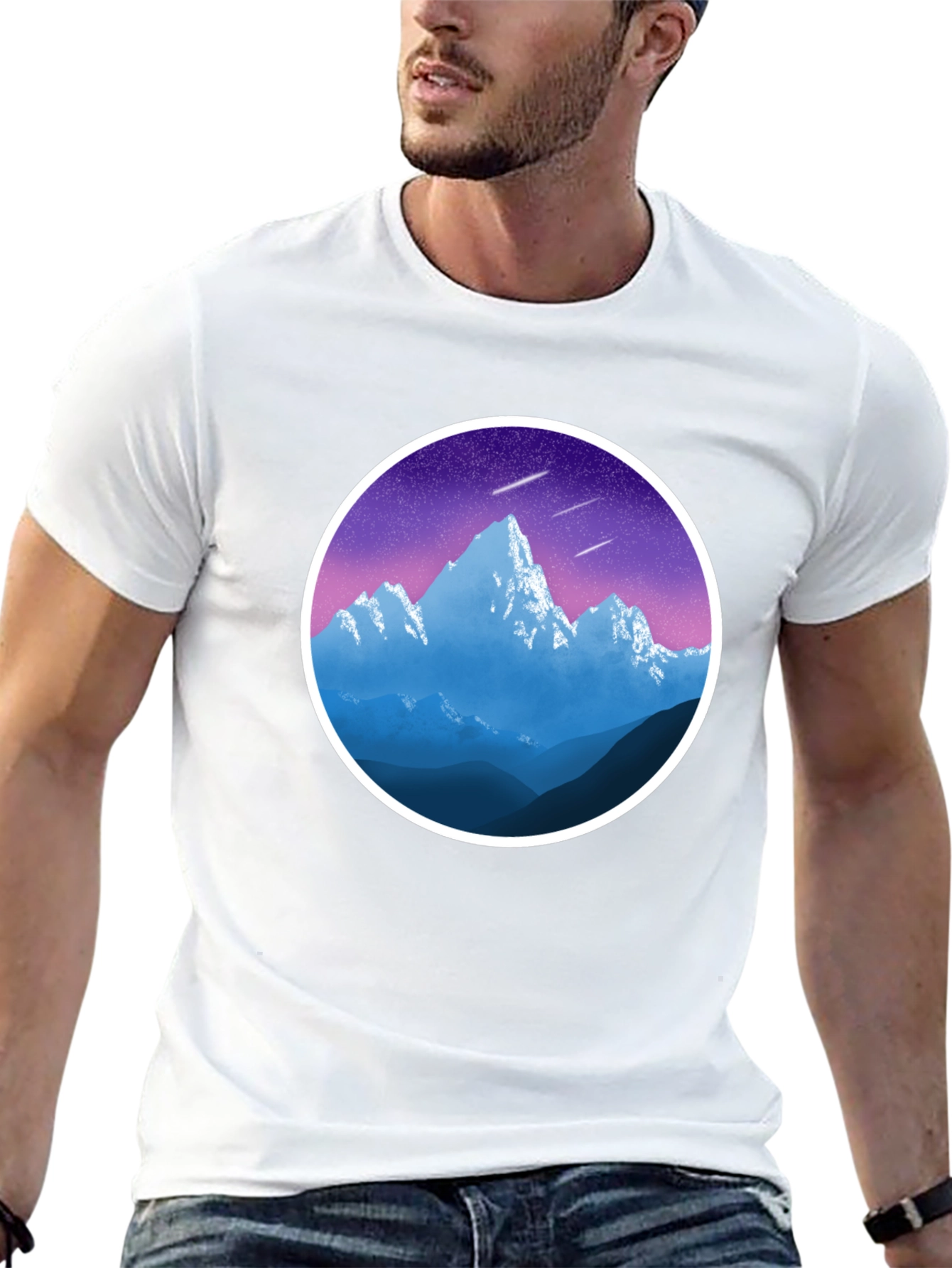 Mountain Peak Graphic Black T-Shirt