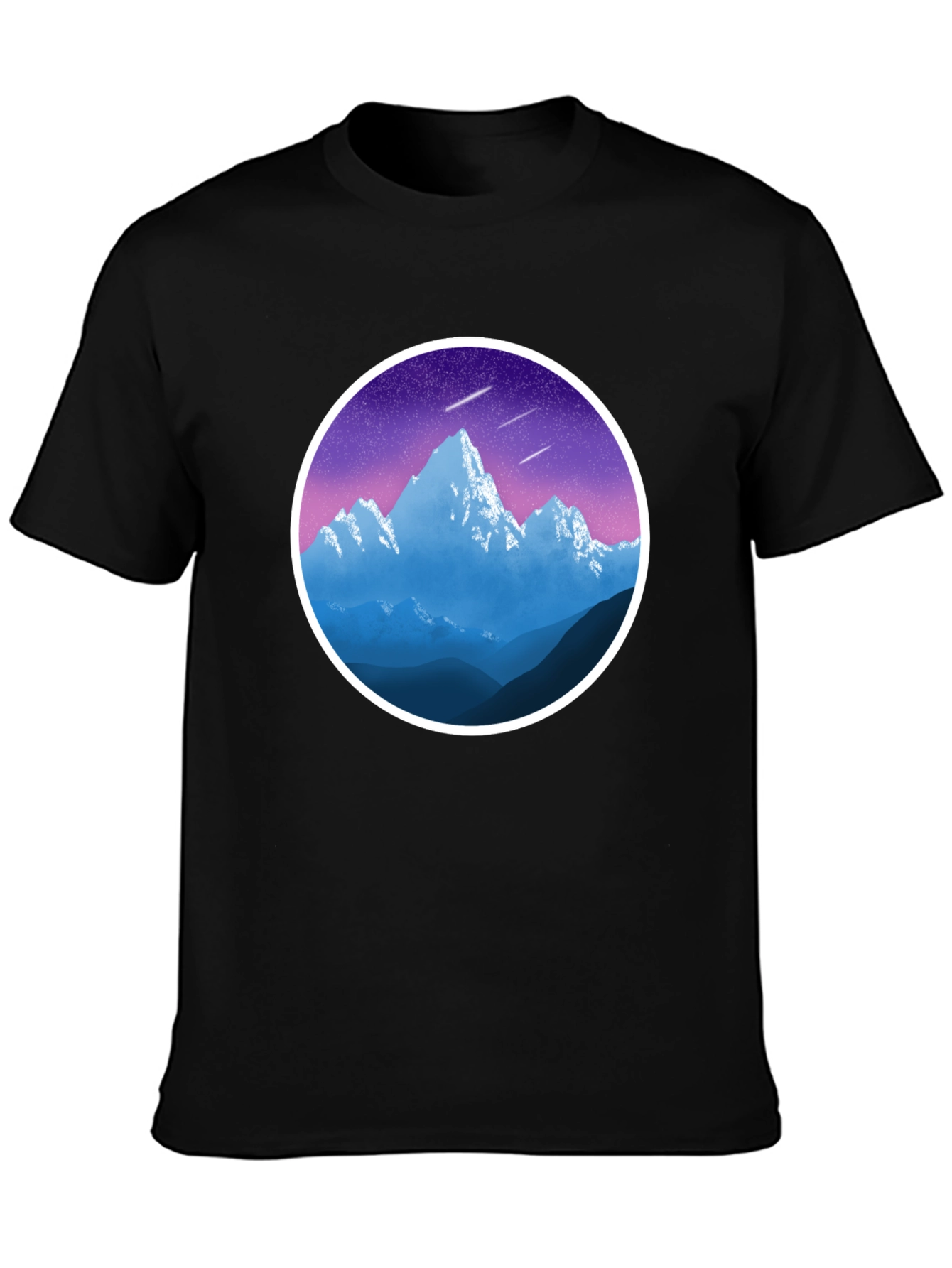 Mountain Peak Graphic Black T-Shirt