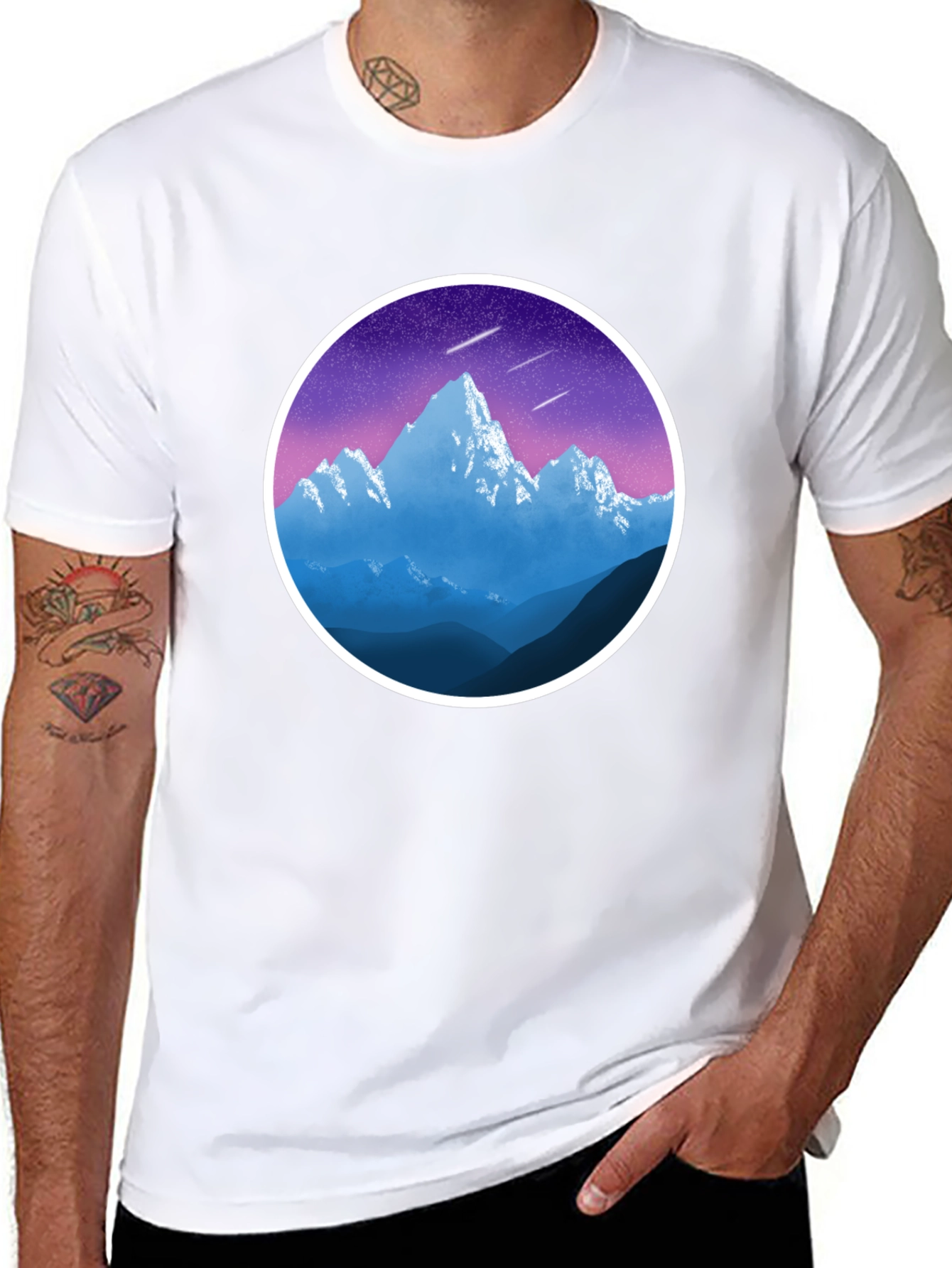 Mountain Peak Graphic Black T-Shirt