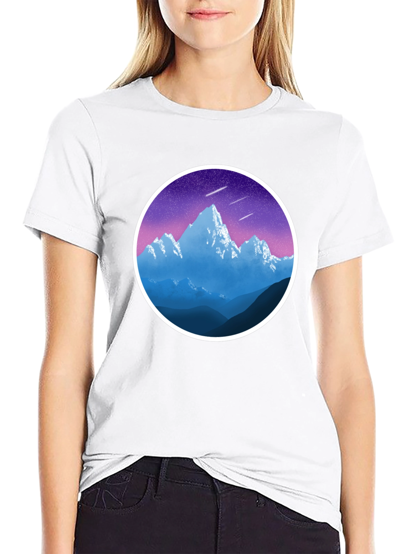 Mountain Peak Graphic Black T-Shirt