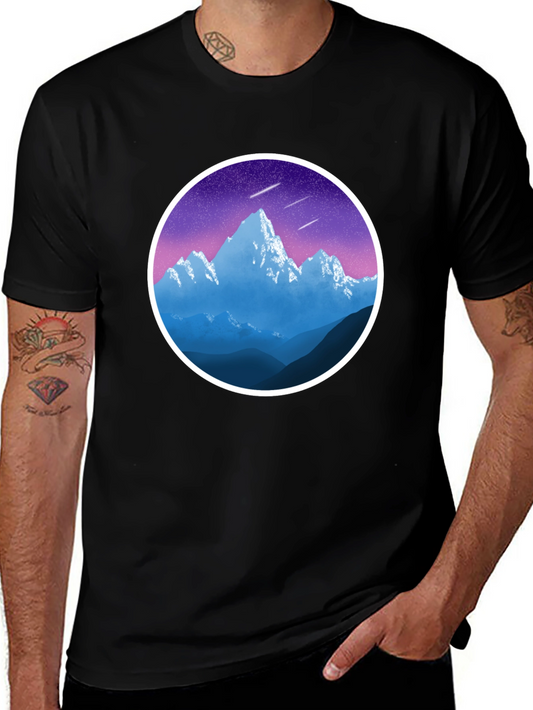 Mountain Peak Graphic Black T-Shirt