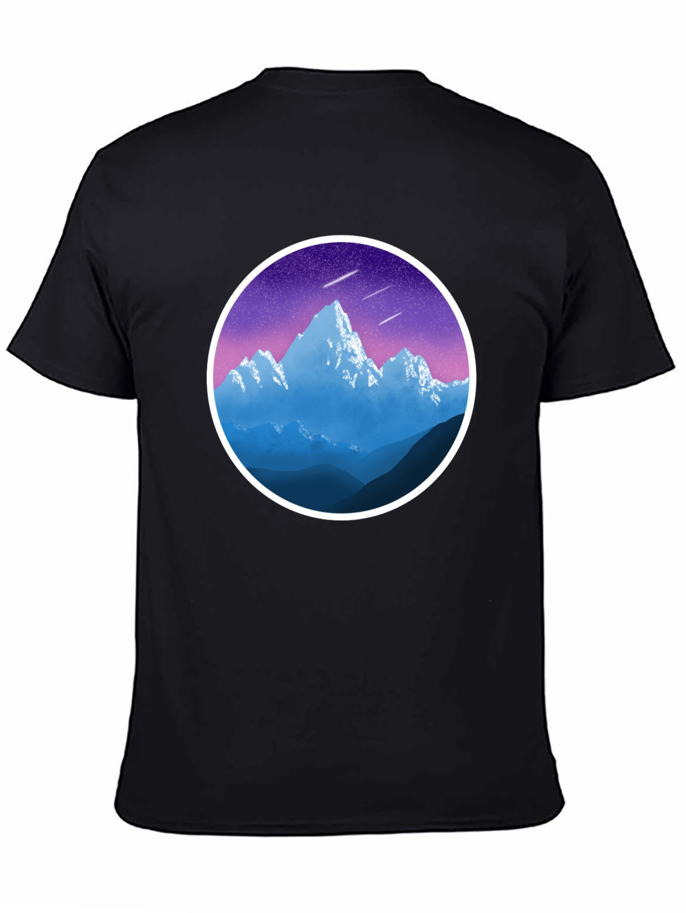 Mountain Peak Graphic Black T-Shirt