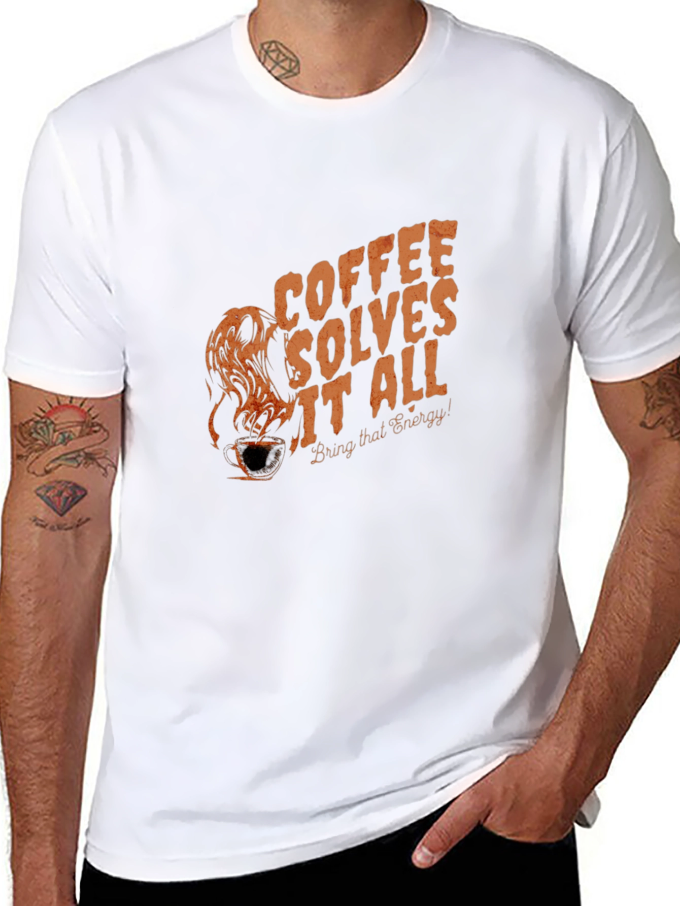 Coffee Solves It All Graphic T-Shirt - Black