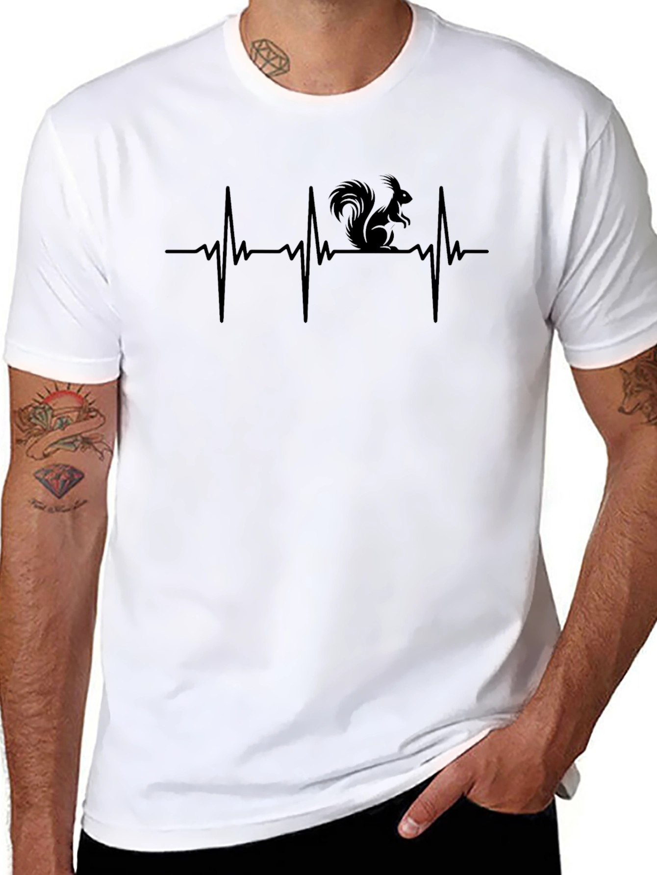 Squirrel Heartbeat Graphic T-Shirt - Mens
