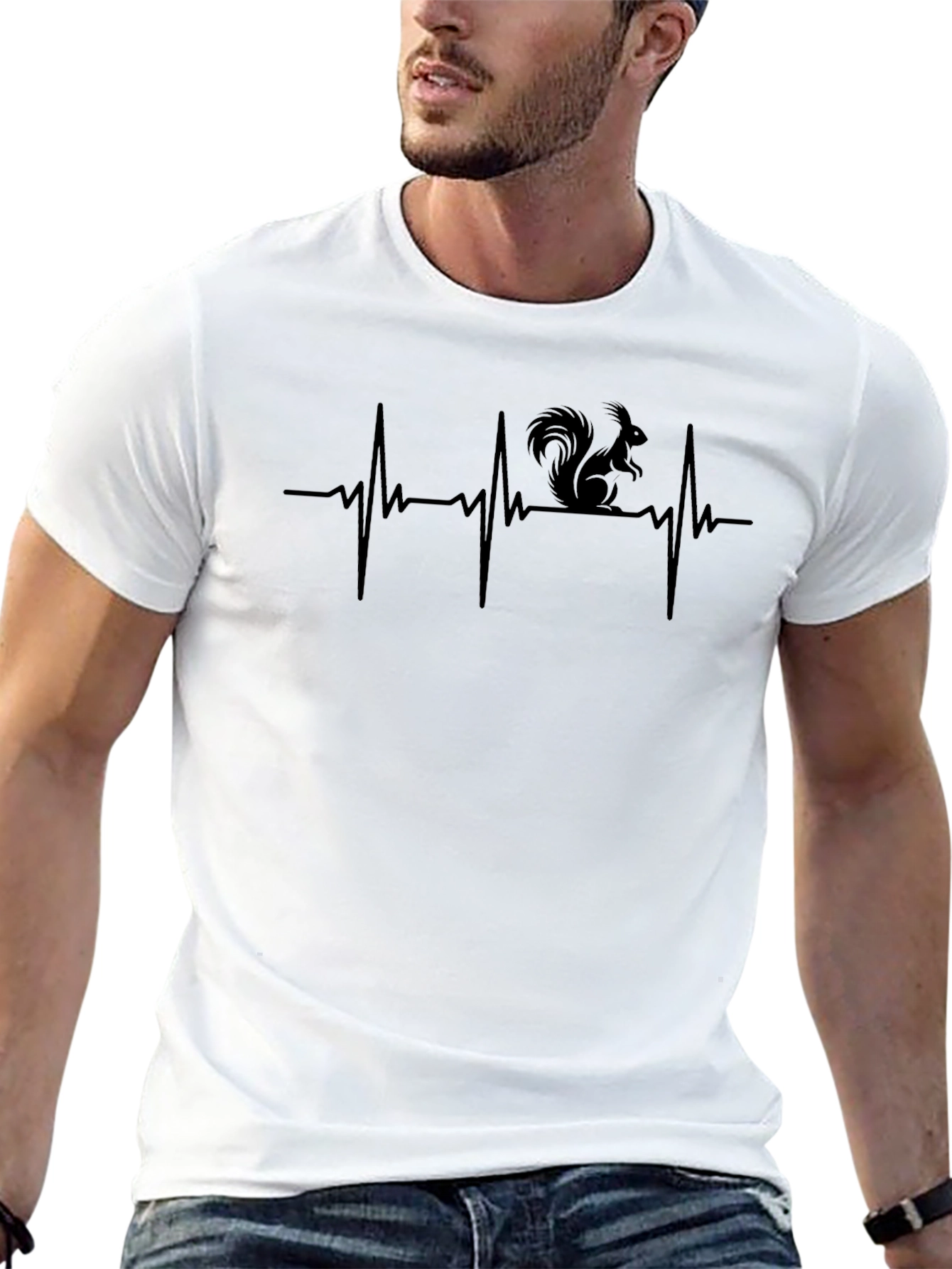 Squirrel Heartbeat Graphic T-Shirt - Mens