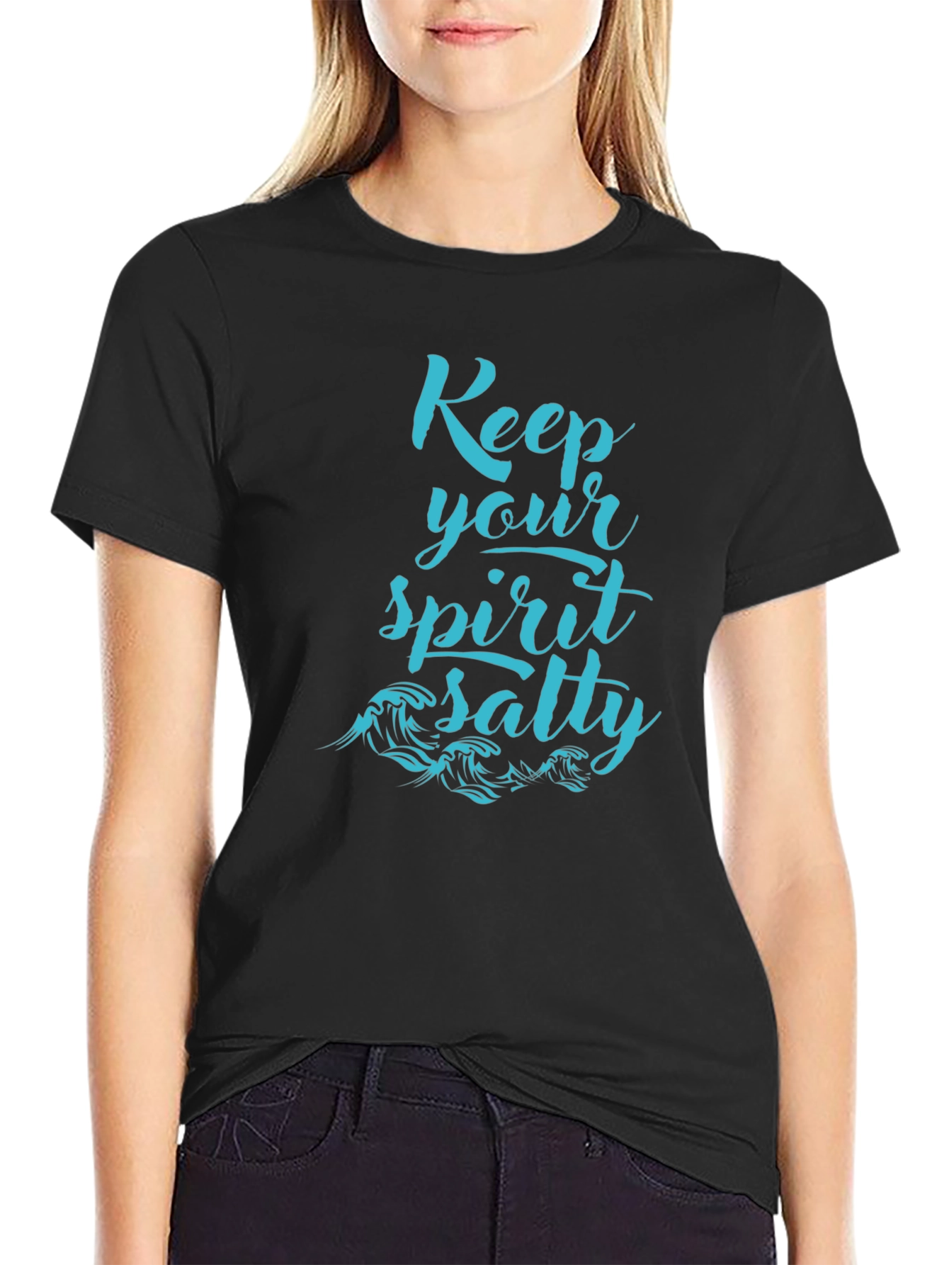 Keep Your Spirit Salty Graphic Tee - Black