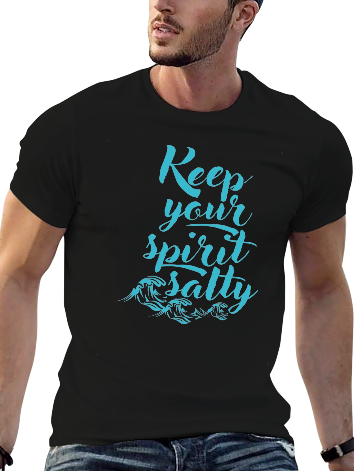 Keep Your Spirit Salty Graphic Tee - Black