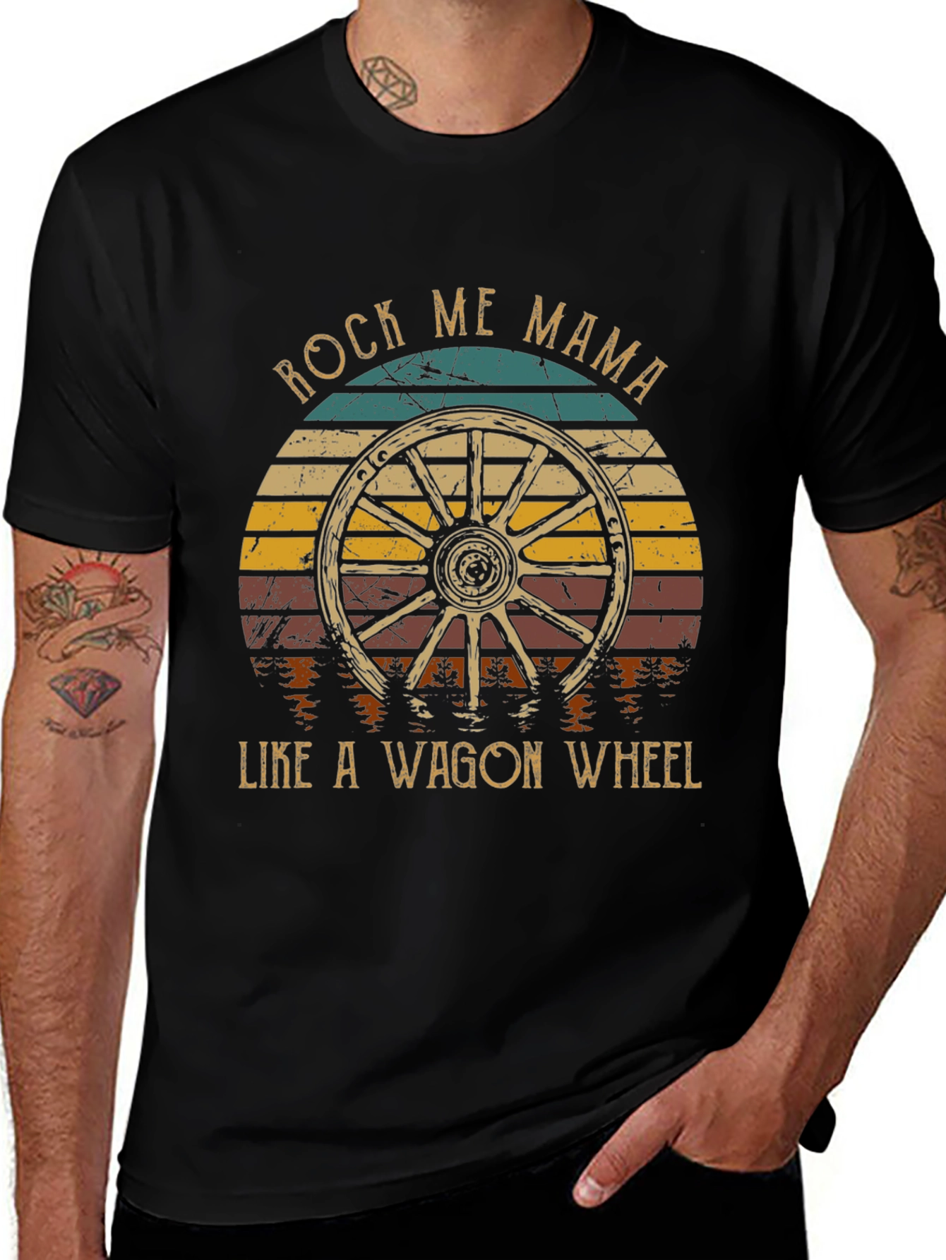 Rock Me Mama Wagon Wheel Graphic Tee