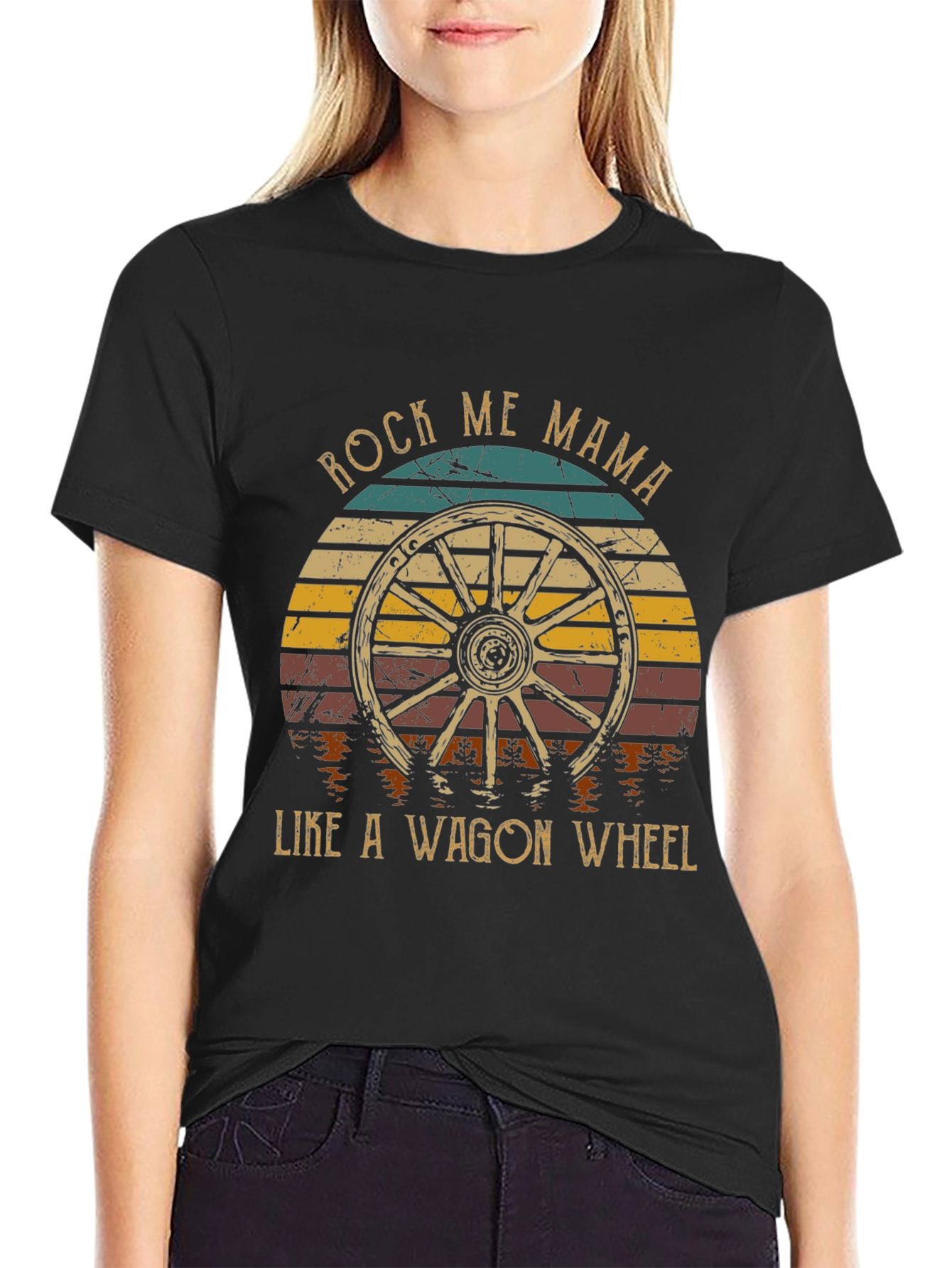 Rock Me Mama Wagon Wheel Graphic Tee