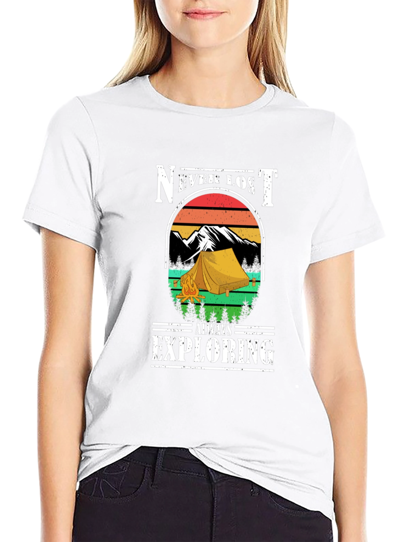 Never Lost Always Exploring Camping T-Shirt