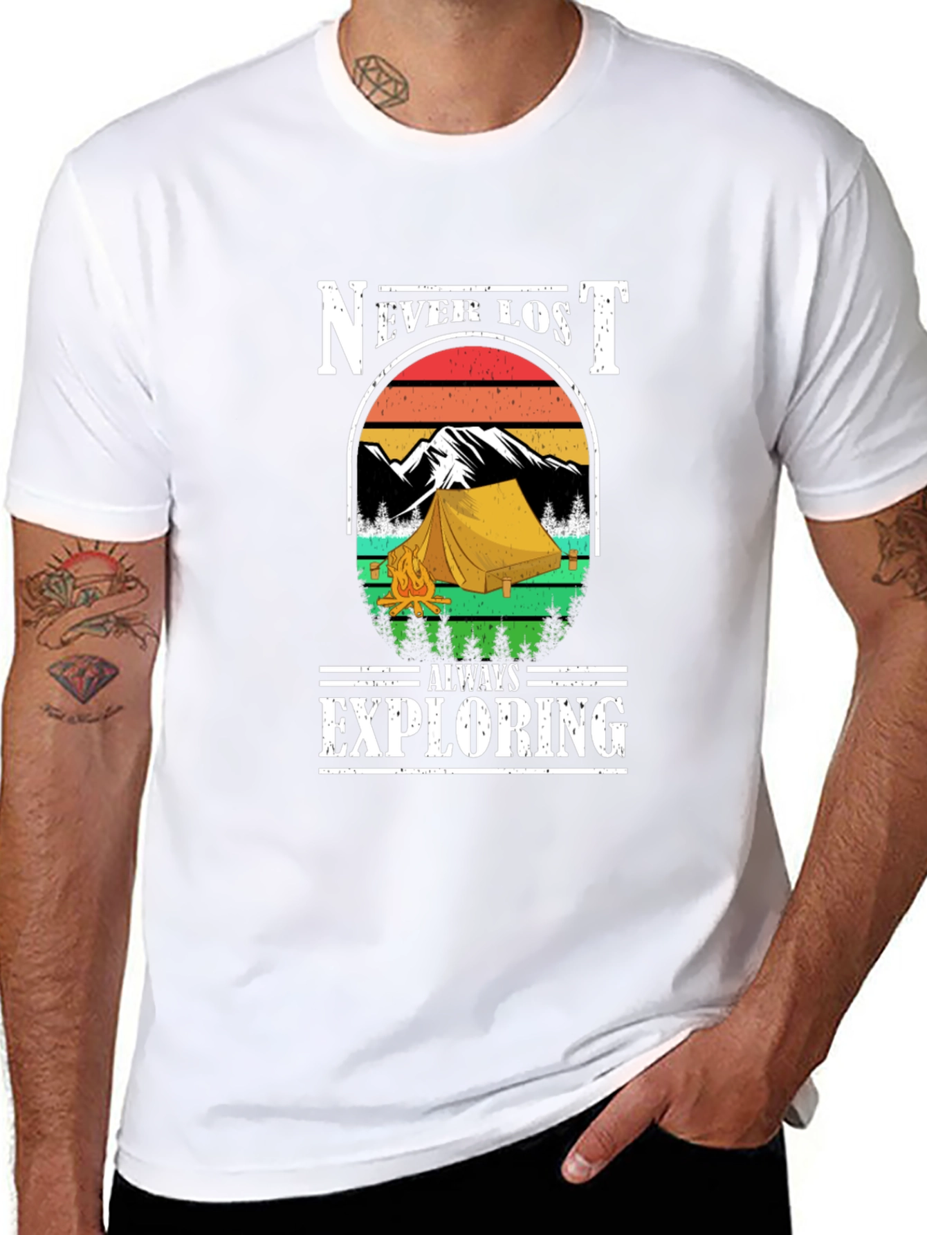 Never Lost Always Exploring Camping T-Shirt