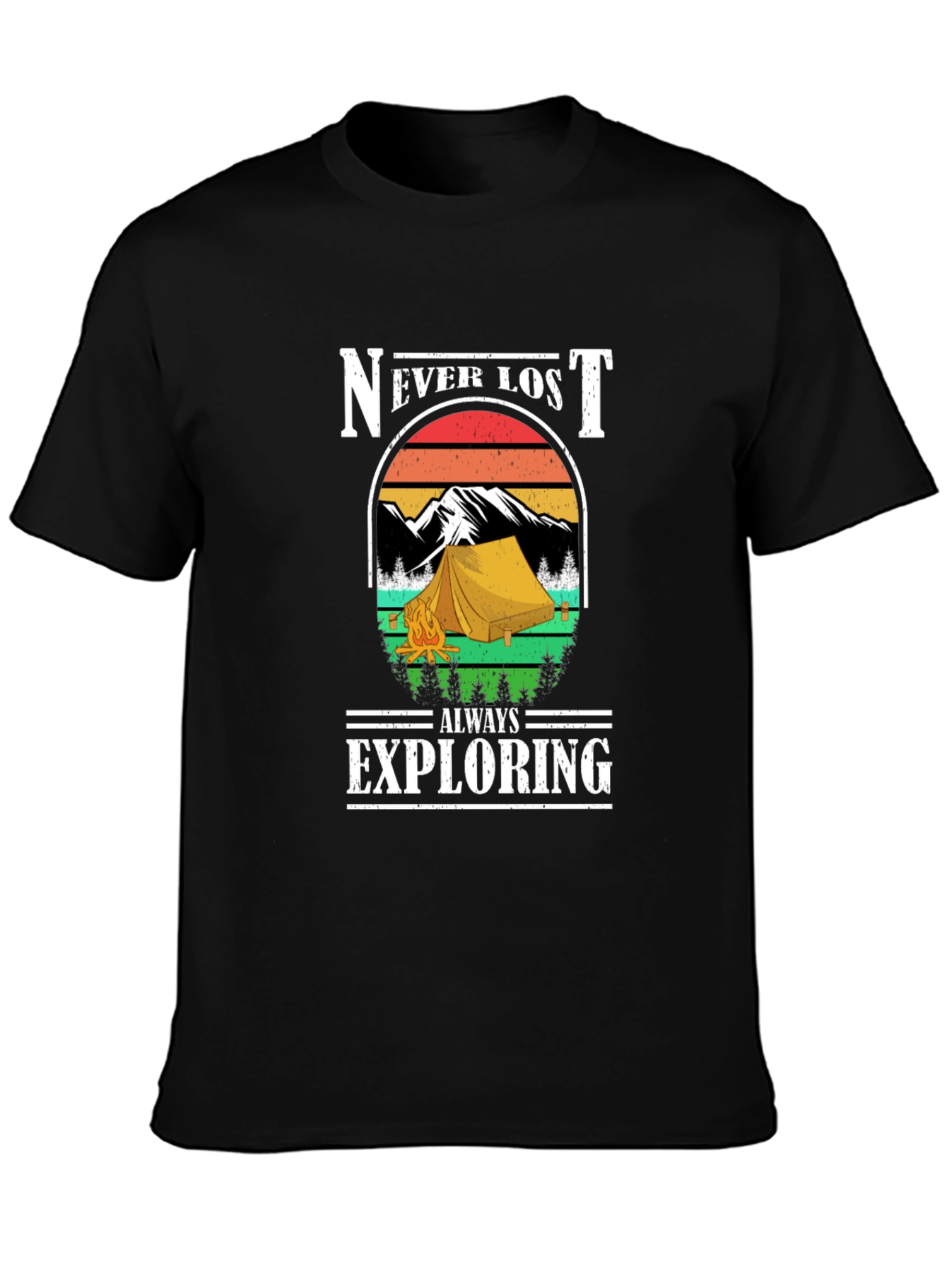 Never Lost Always Exploring Camping T-Shirt