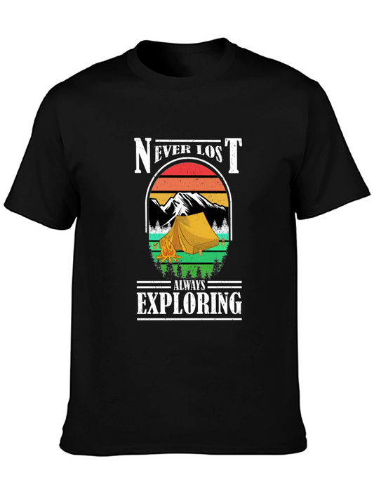 Never Lost Always Exploring Camping T-Shirt