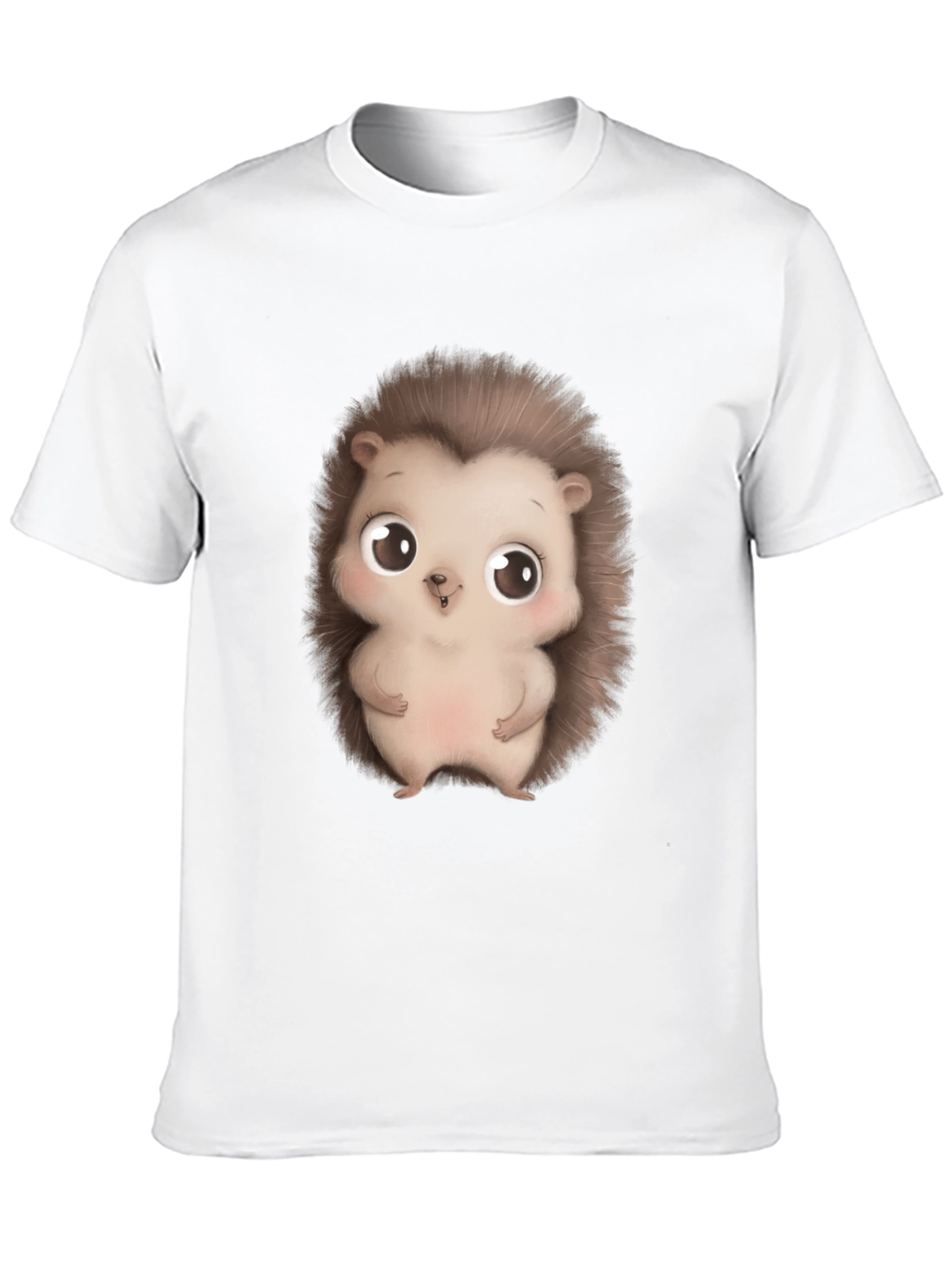 Cute Hedgehog Graphic Tee - Black