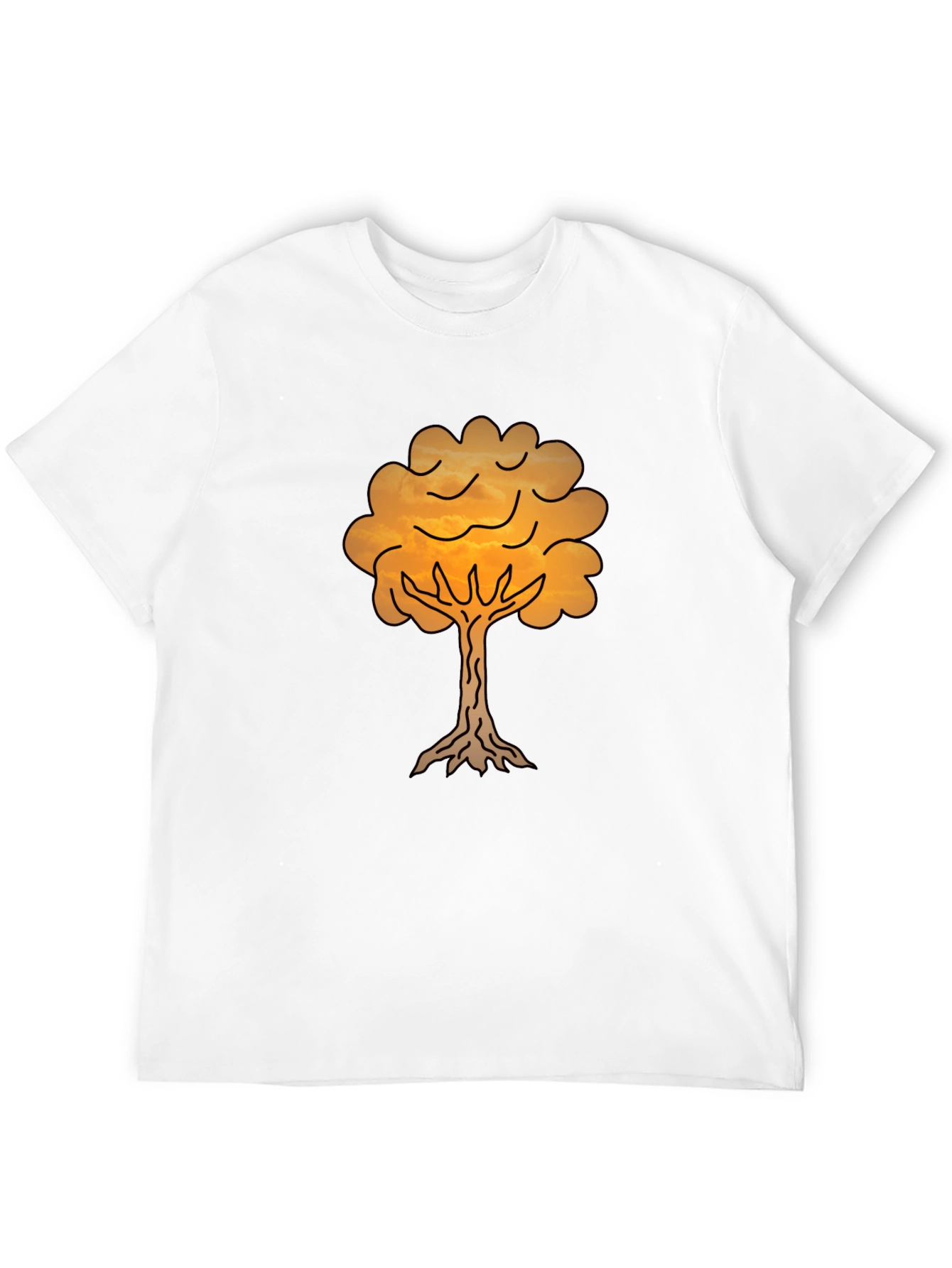 Sunset Tree Graphic Tee - Black Cotton Blend